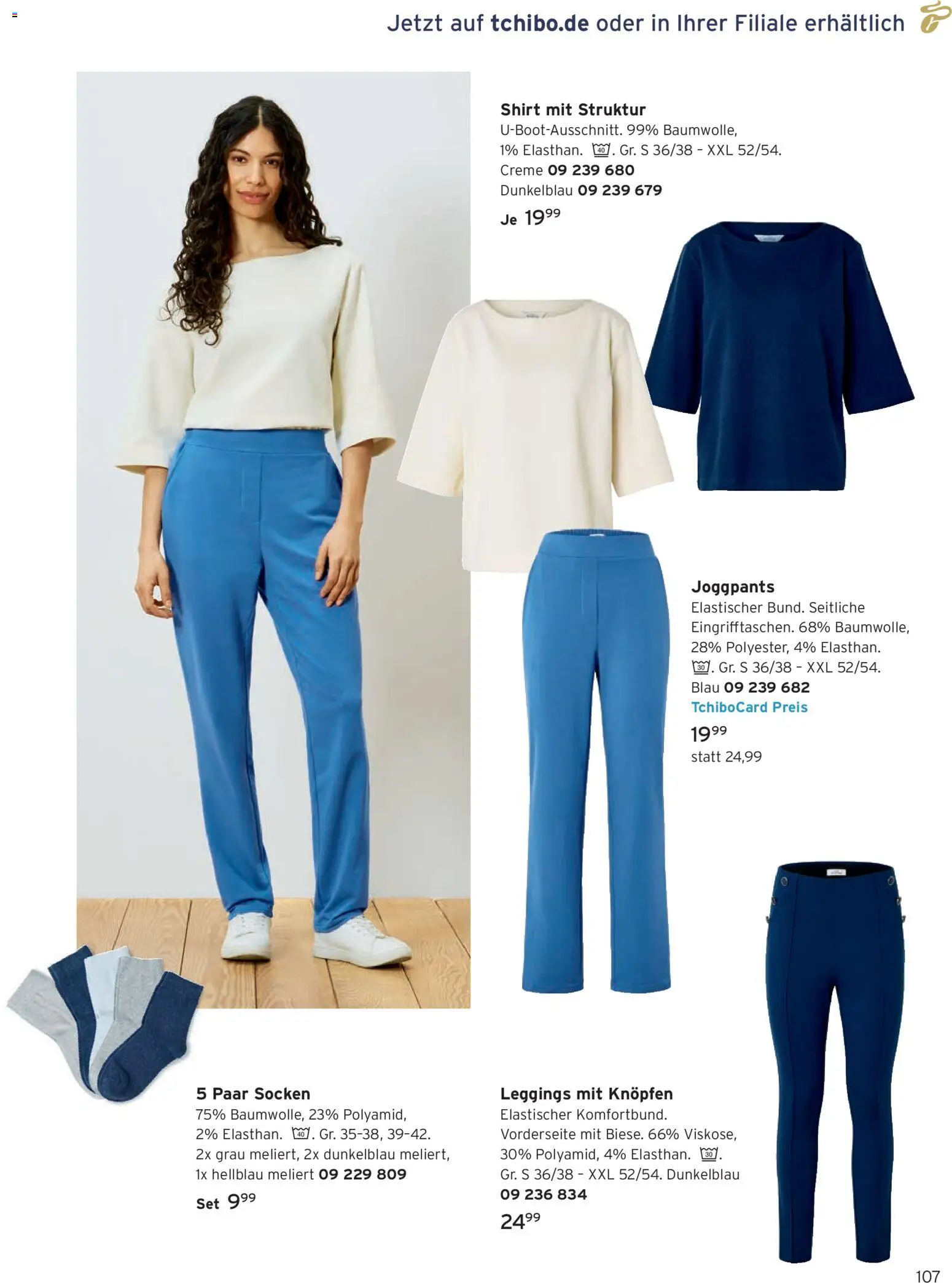 Angebote Tchibo – gültig ab 01.09.2026 | Seite: 107 | Produkte: Shirt, Creme, Socken, Leggings