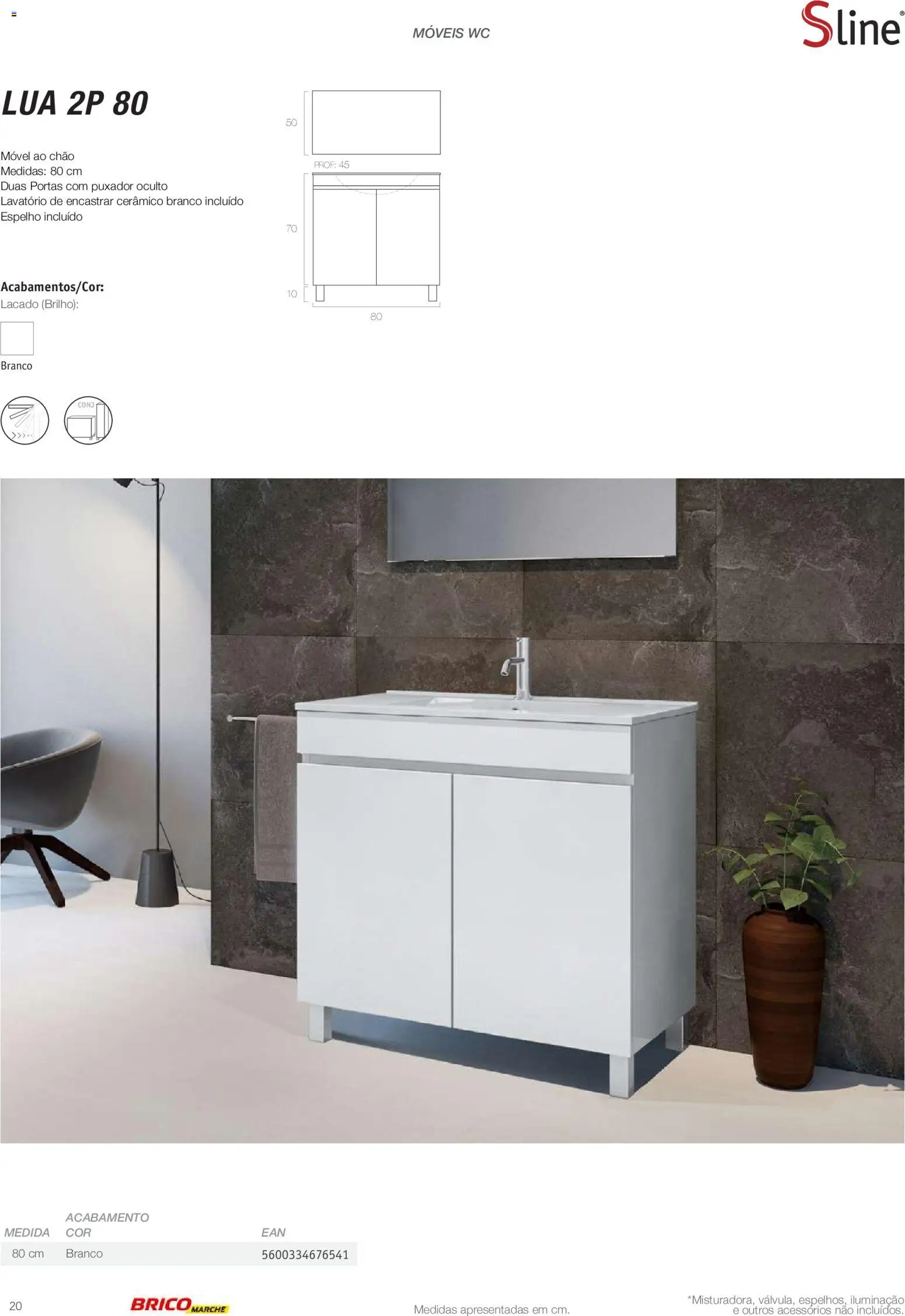 BricoMarché Catálogo de Inspiração Banho │ válido de 15.06.2026 | Página: 20 | Produtos: Portas, Lavatório, Espelho