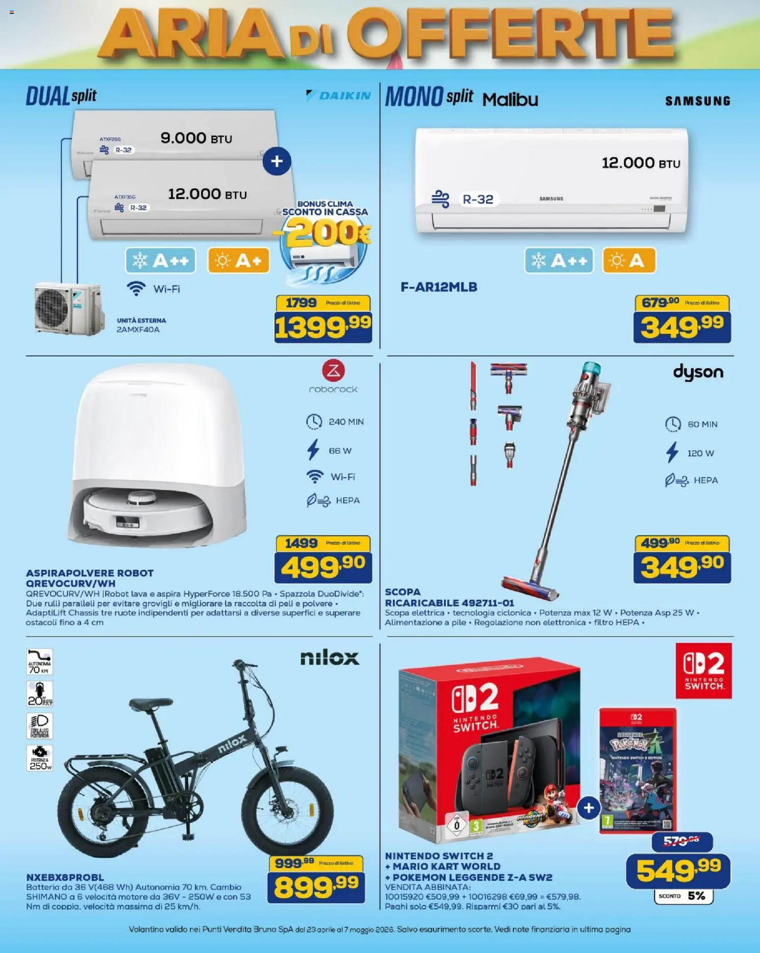Volantino BRUNO del 23.04.2026 | Pagina: 2 | Prodotti: Pile, Aspirapolvere, Robot, Batteria