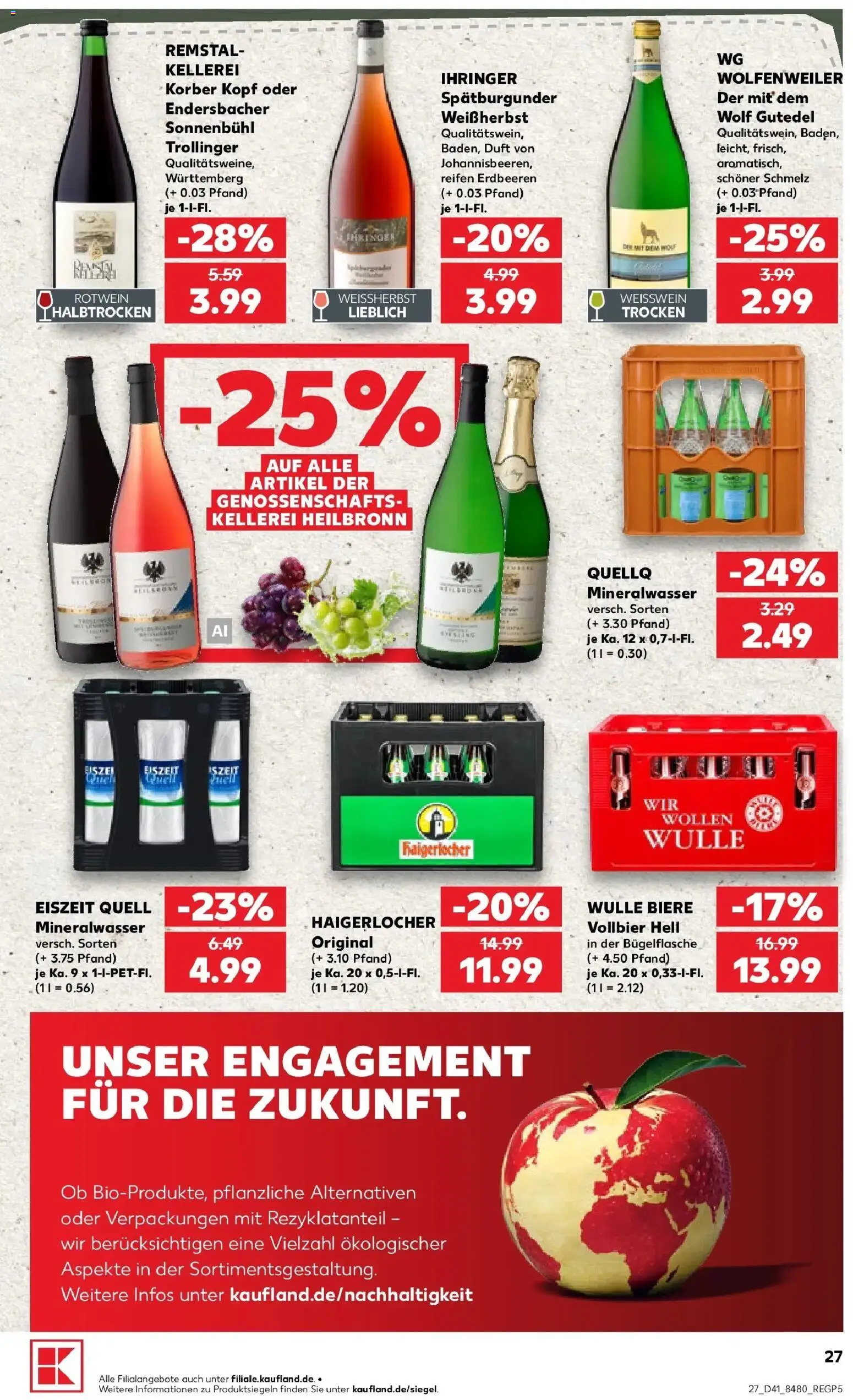 Prospekt Kaufland ab 05.10.2026 » Angebote Online zum Blättern | Seite: 37 | Produkte: Weißwein, Rotwein, Mineralwasser, Erdbeeren