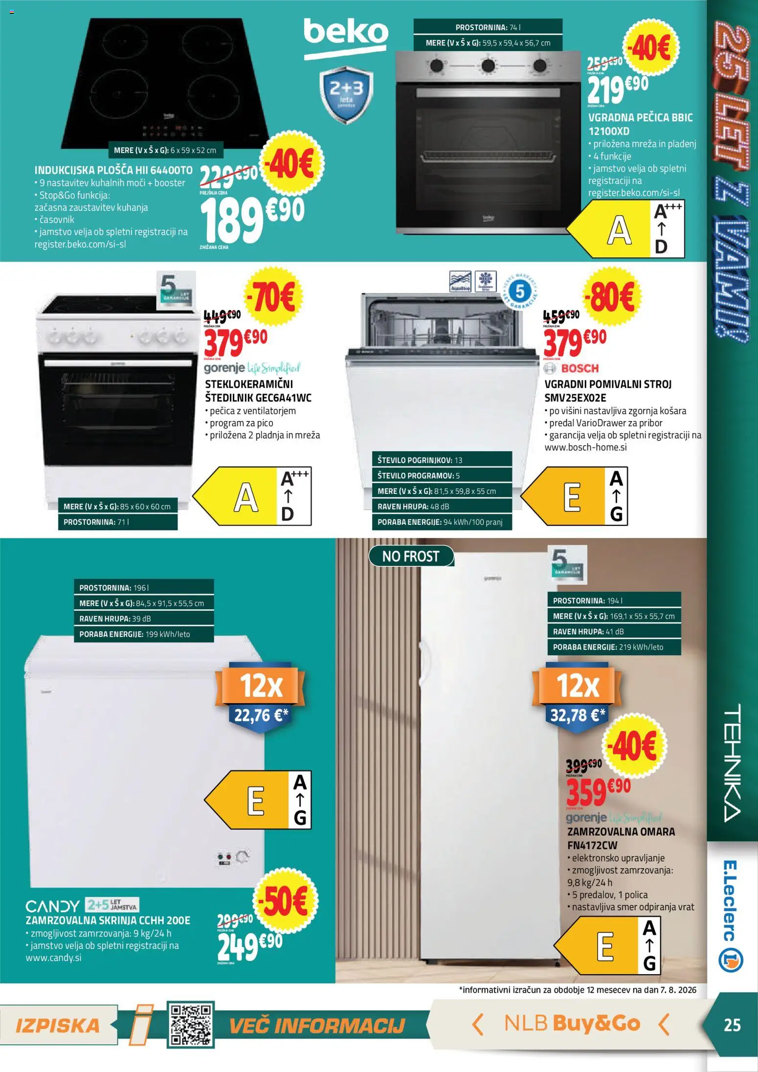 Novi E.leclerc katalog ponudbe – veljaven od 19.08.2026 | Stran: 5 | Izdelki: Pomivalni stroj, Košara, Štedilnik, Časovnik