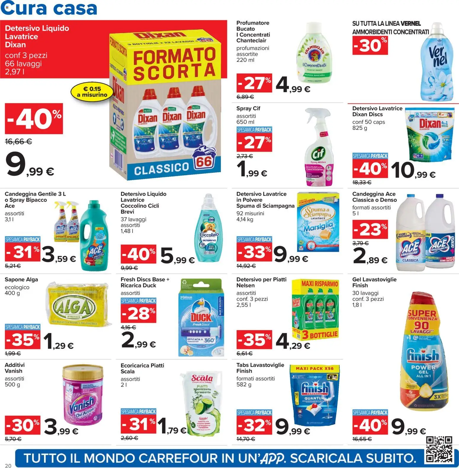 Volantino Carrefour del 21.04.2026 | Pagina: 20 | Prodotti: Sapone, Candeggina, Lavatrice, Scala