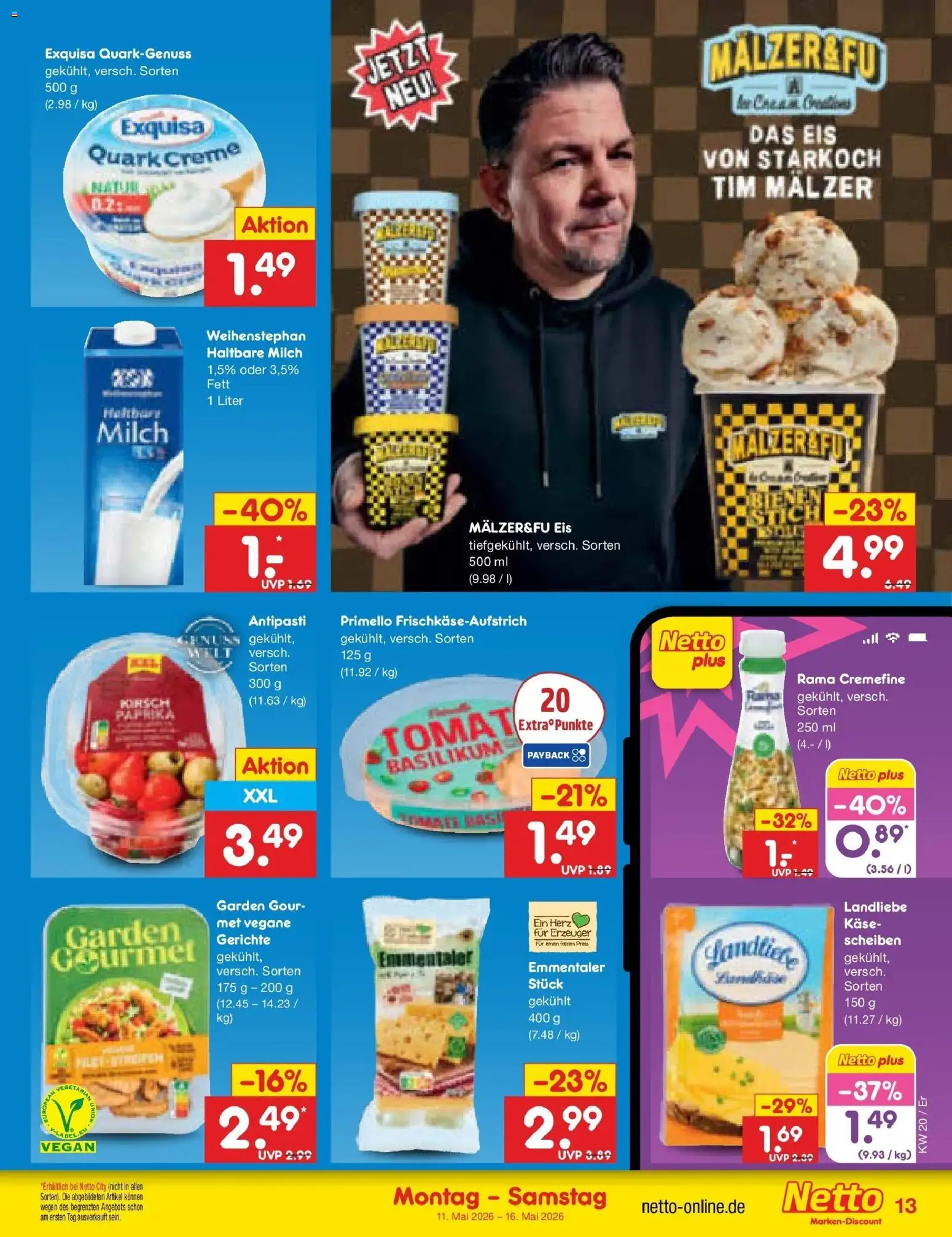 Netto Marken-Discount Prospekt Nordhausen	 – gültig ab 10.05.2026 | Seite: 14 | Produkte: Rama, Quark, Käse, Exquisa
