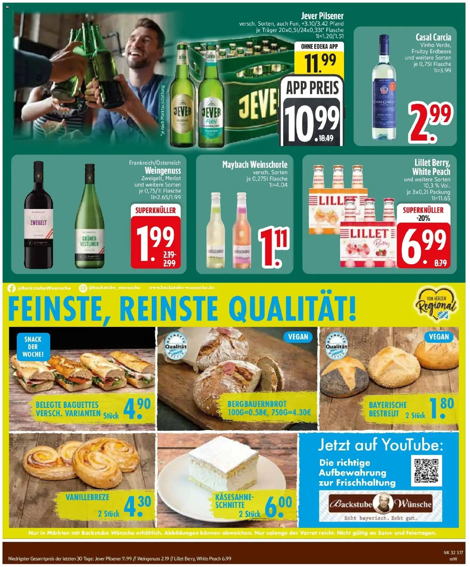 Edeka Prospekt Pfaffenhofen/Ilm (ab 03.08.2026) » Angebote Online | Seite: 19 | Produkte: Merlot, Lillet, Weinschorle, Jever