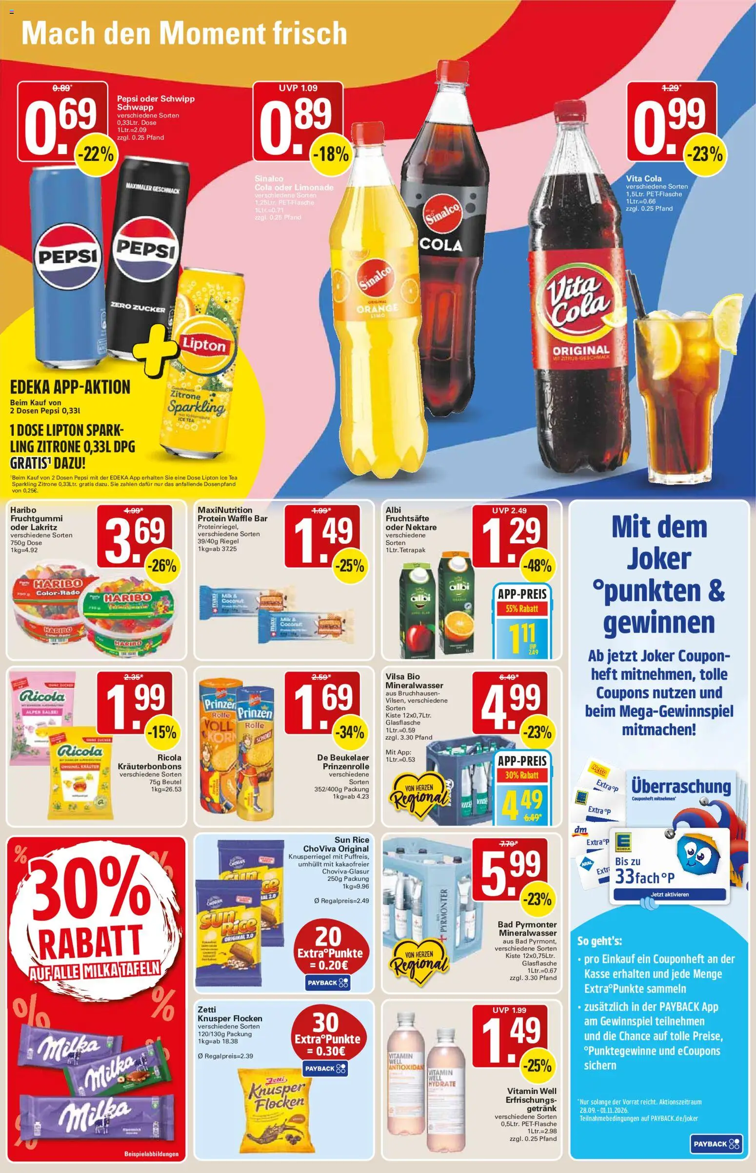 WEZ Prospekt – gültig ab 28.09.2026 | Seite: 13 | Produkte: Cola, Milka, Mineralwasser, Pepsi