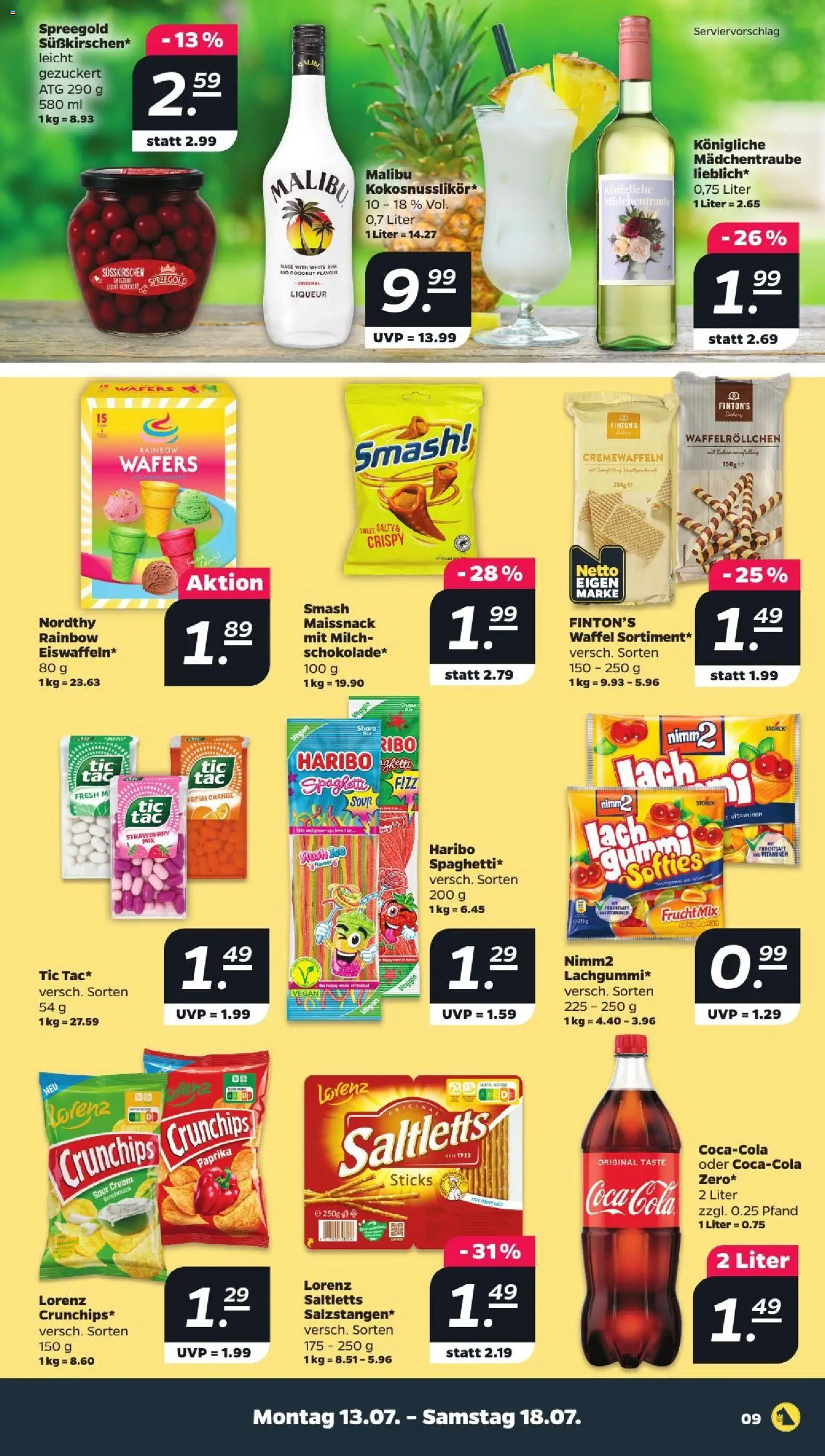 Netto Prospekt – gültig ab 13.07.2026 | Seite: 9 | Produkte: Haribo, Rum, Paprika, Fruchtsaft