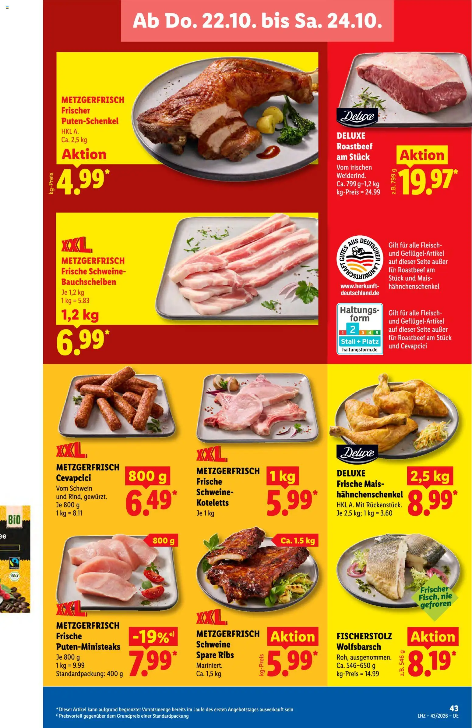 Lidl Německo leták od 19.10.2026 | Strana: 61 | Produkty: Deluxe, Roastbeef