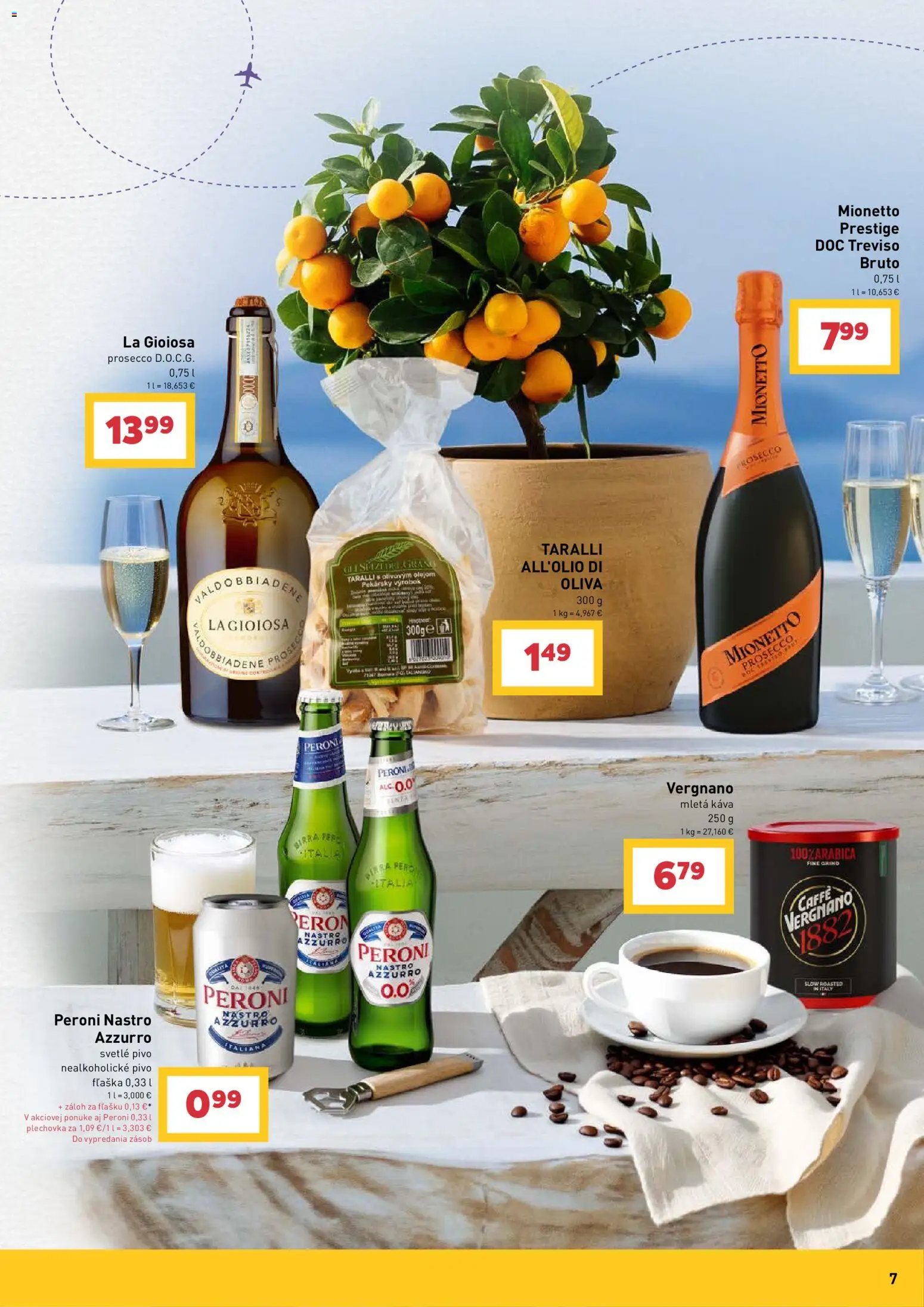 Nové Billa akcie – leták je platný od 29.07.2026 | Strana: 7 | Produkty: Pivo, Káva, Prosecco, Nealkoholické pivo