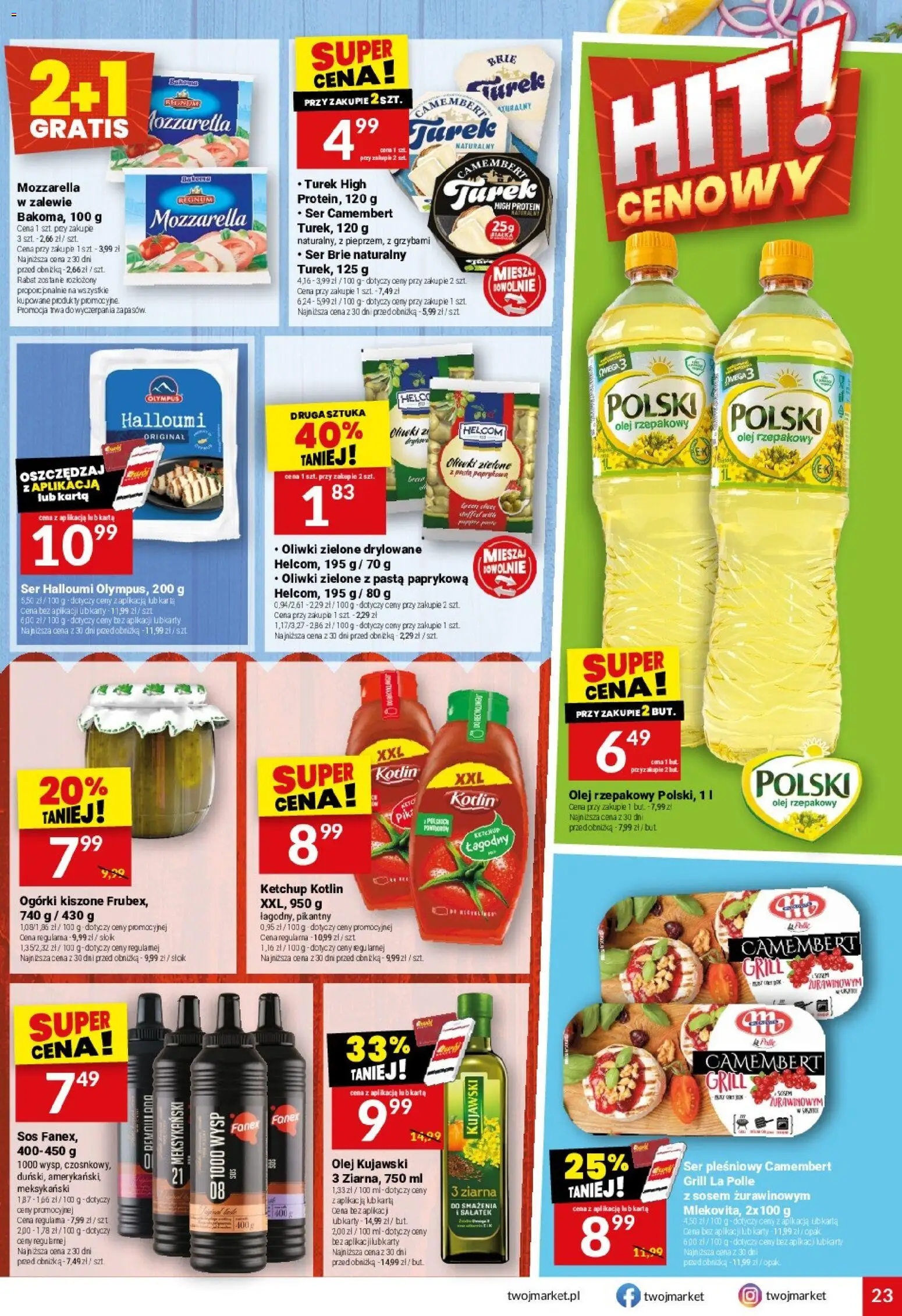 Twój Market gazetka od 26.08.2026 | Strona: 23 | Produkty: Halloumi, Karta, Oliwki, Mozzarella