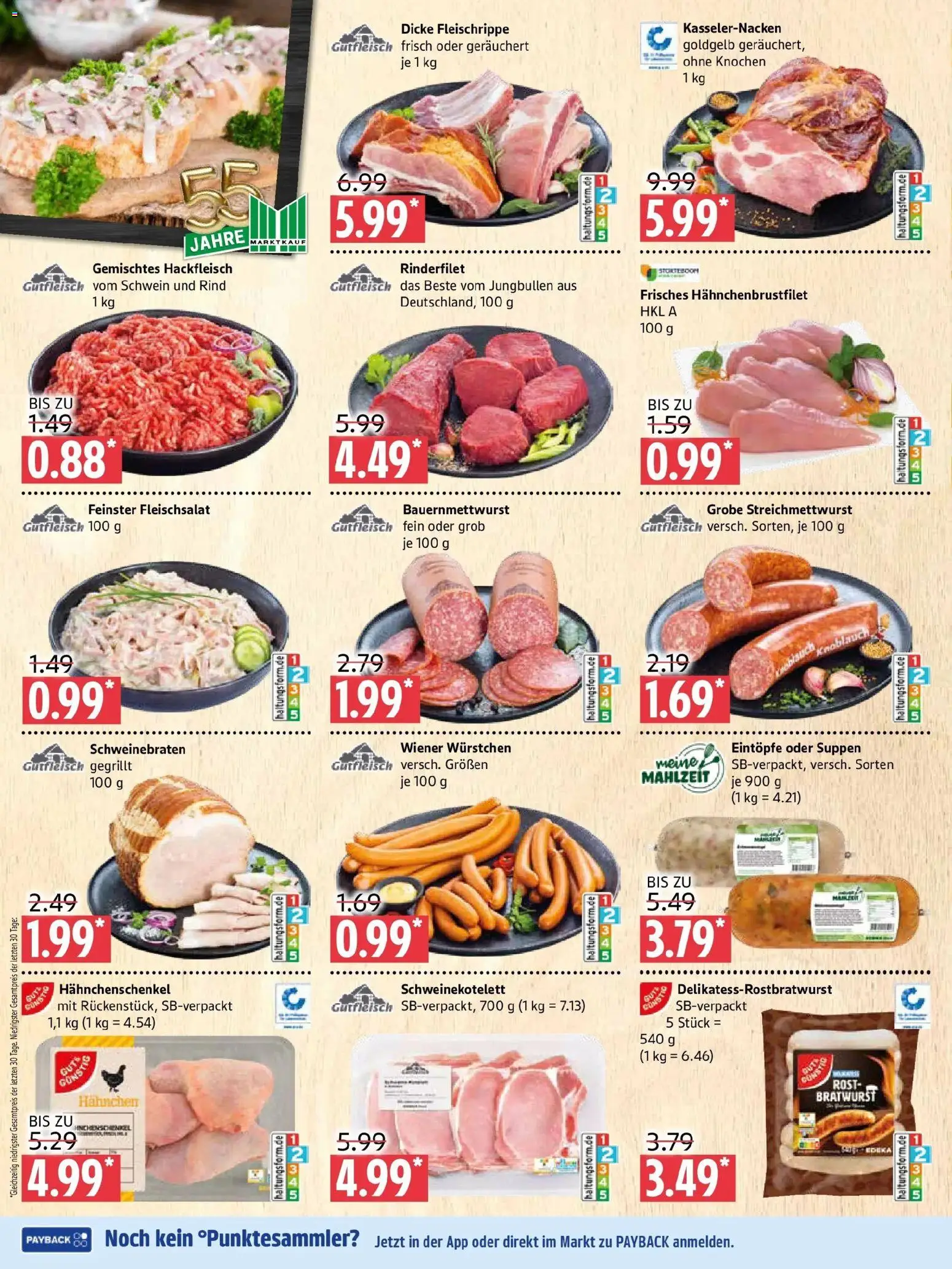 Marktkauf Prospekt Prenzlau (ab 14.09.2026) » Angebote online | Seite: 2 | Produkte: Wiener wurstchen, Hahnchenschenkel, Rinderfilet, Bratwurst