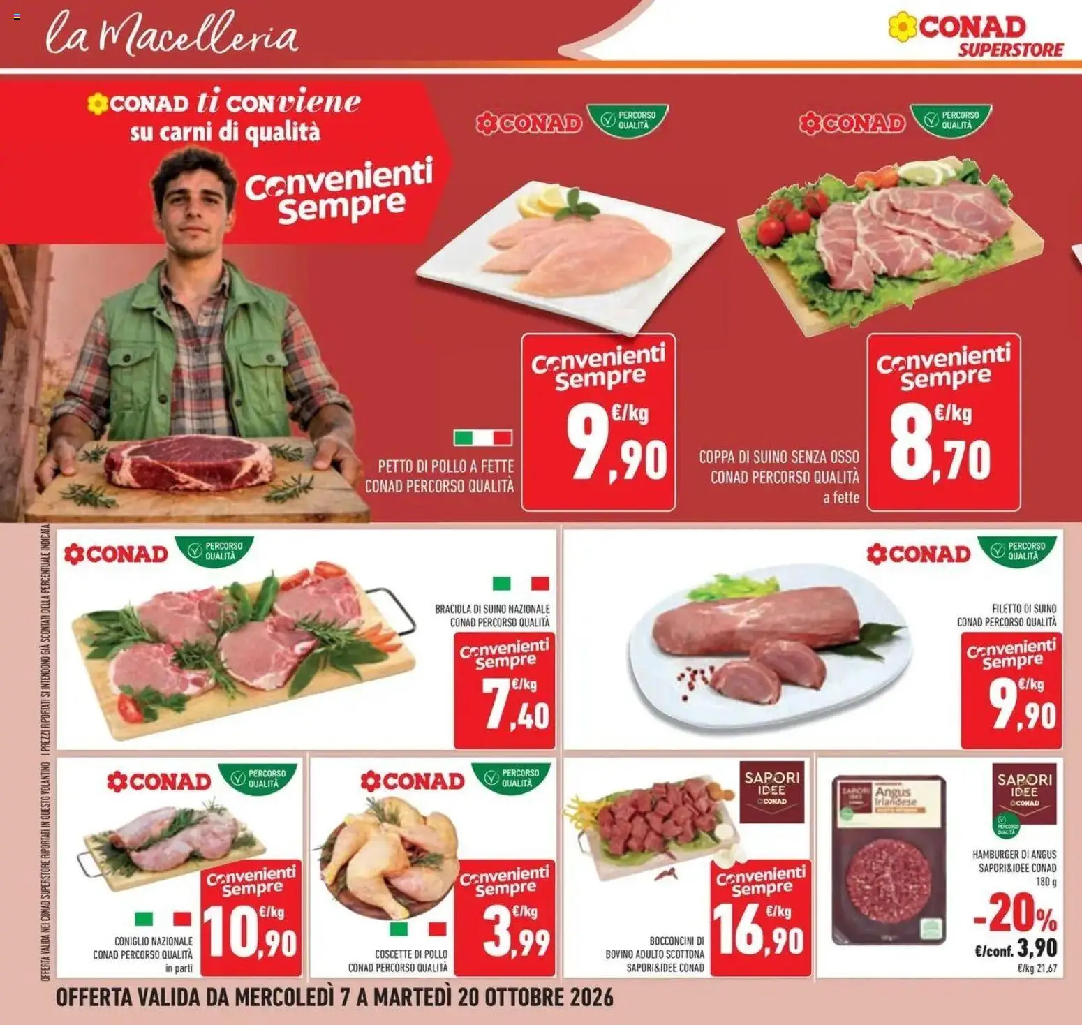 Anteprima volantino Conad dal 07/10/2026 prossima settimana | Pagina: 28 | Prodotti: Bovino, Petto di Pollo, Suino, Hamburger