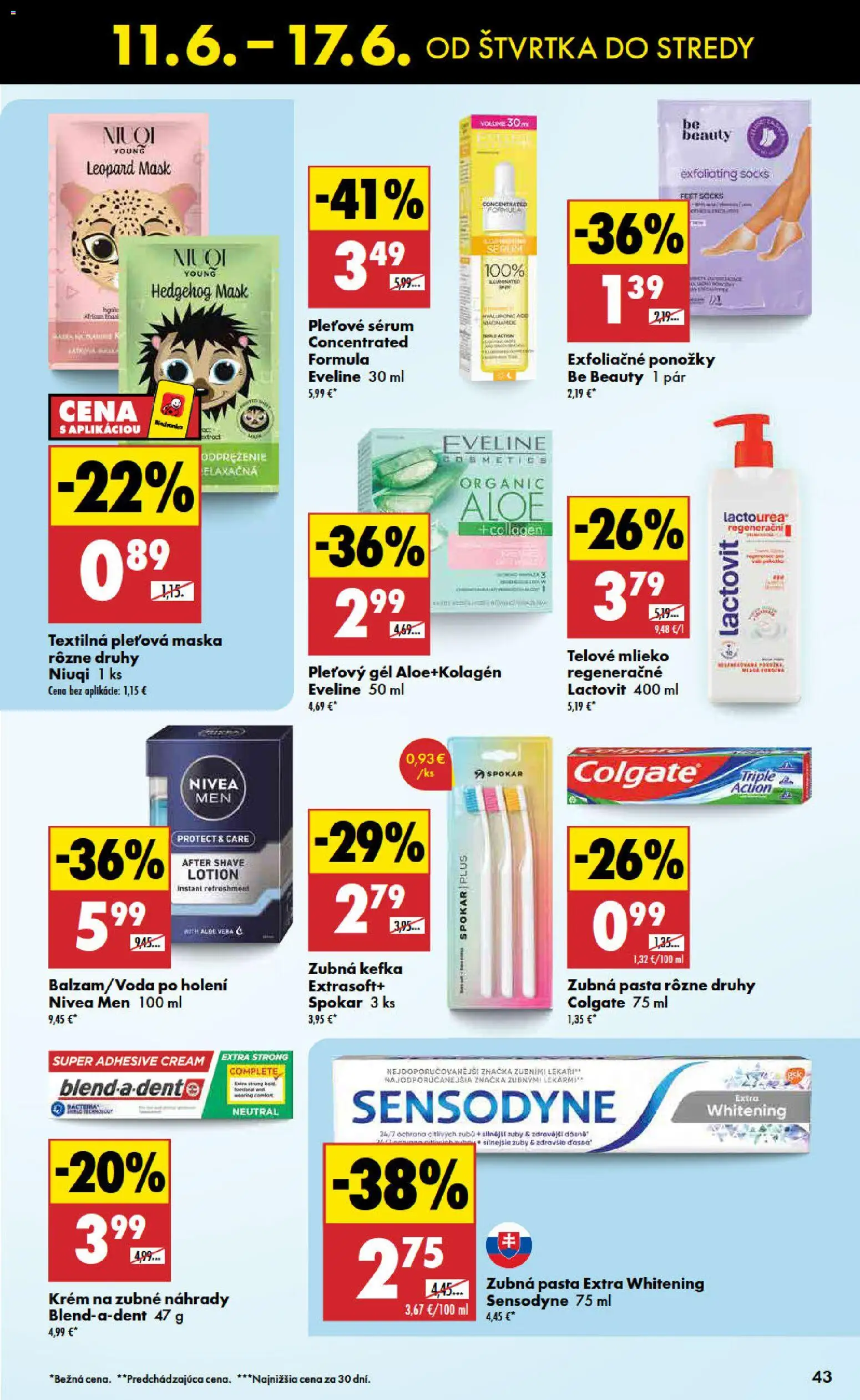 Nové Biedronka akcie – leták je platný od 11.06.2026 | Strana: 43 | Produkty: Zubná kefka, Zubná pasta, Lactovit
