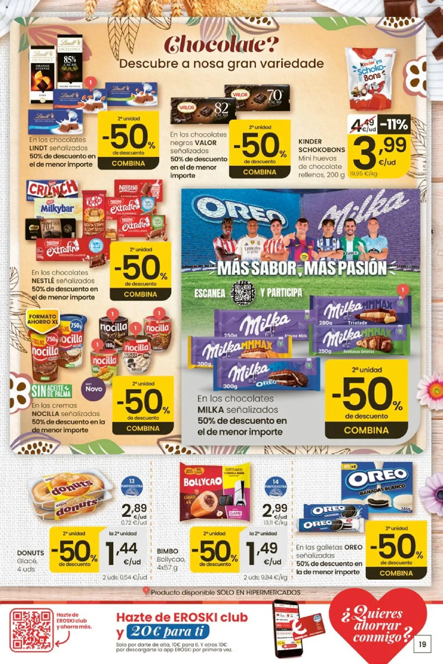 Eroski Quieres ahorrar conmigo │ válido desde el 14.05.2026 | Página: 19 | Productos: Huevos, Chocolate, Κεραία, Galletas