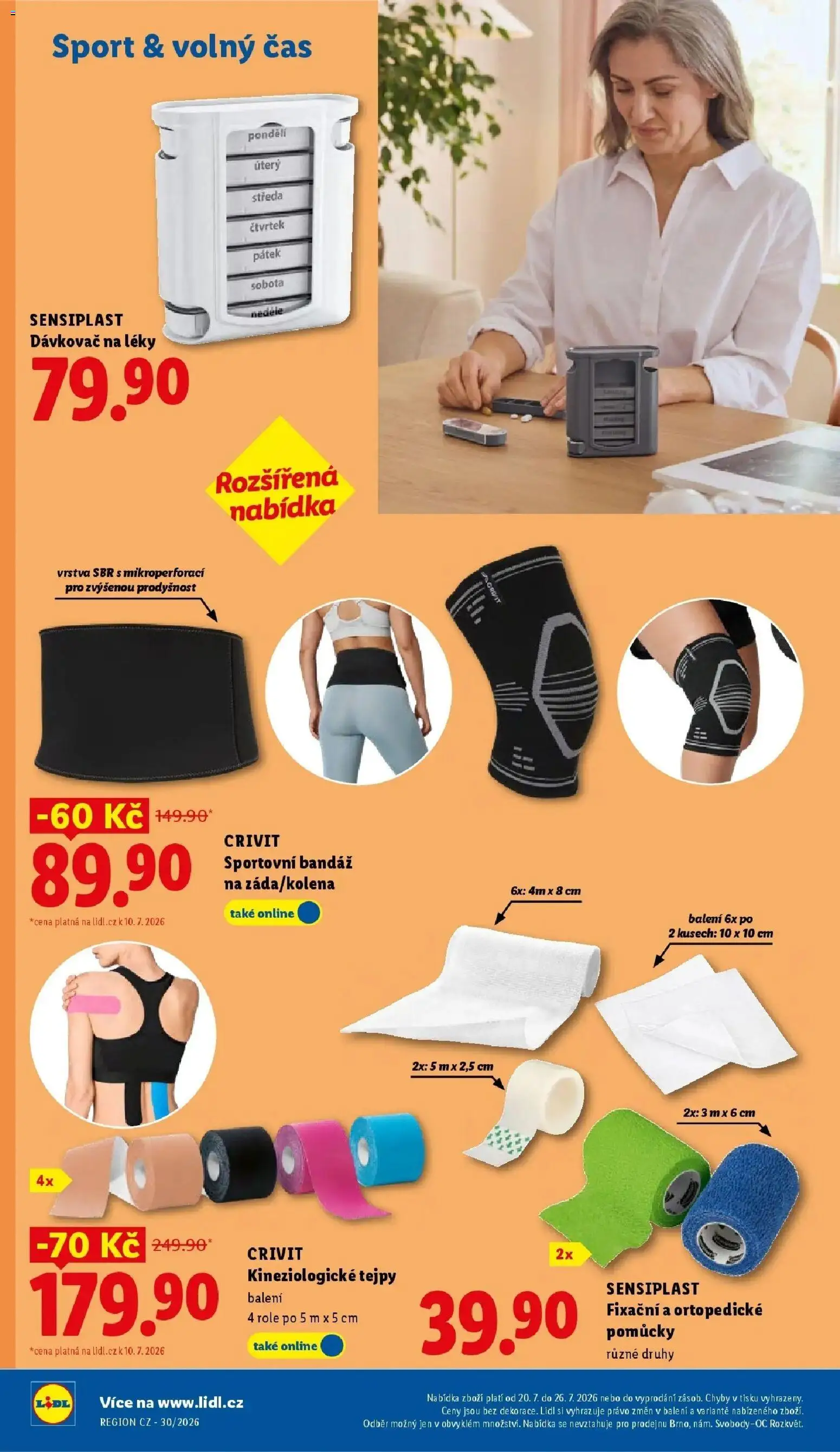 Lidl aktuální leták - Spotřební zboží od 20.07.2026 | Strana: 12 | Produkty: Dávkovač, Tejpy, Sensiplast, Dávkovač na léky