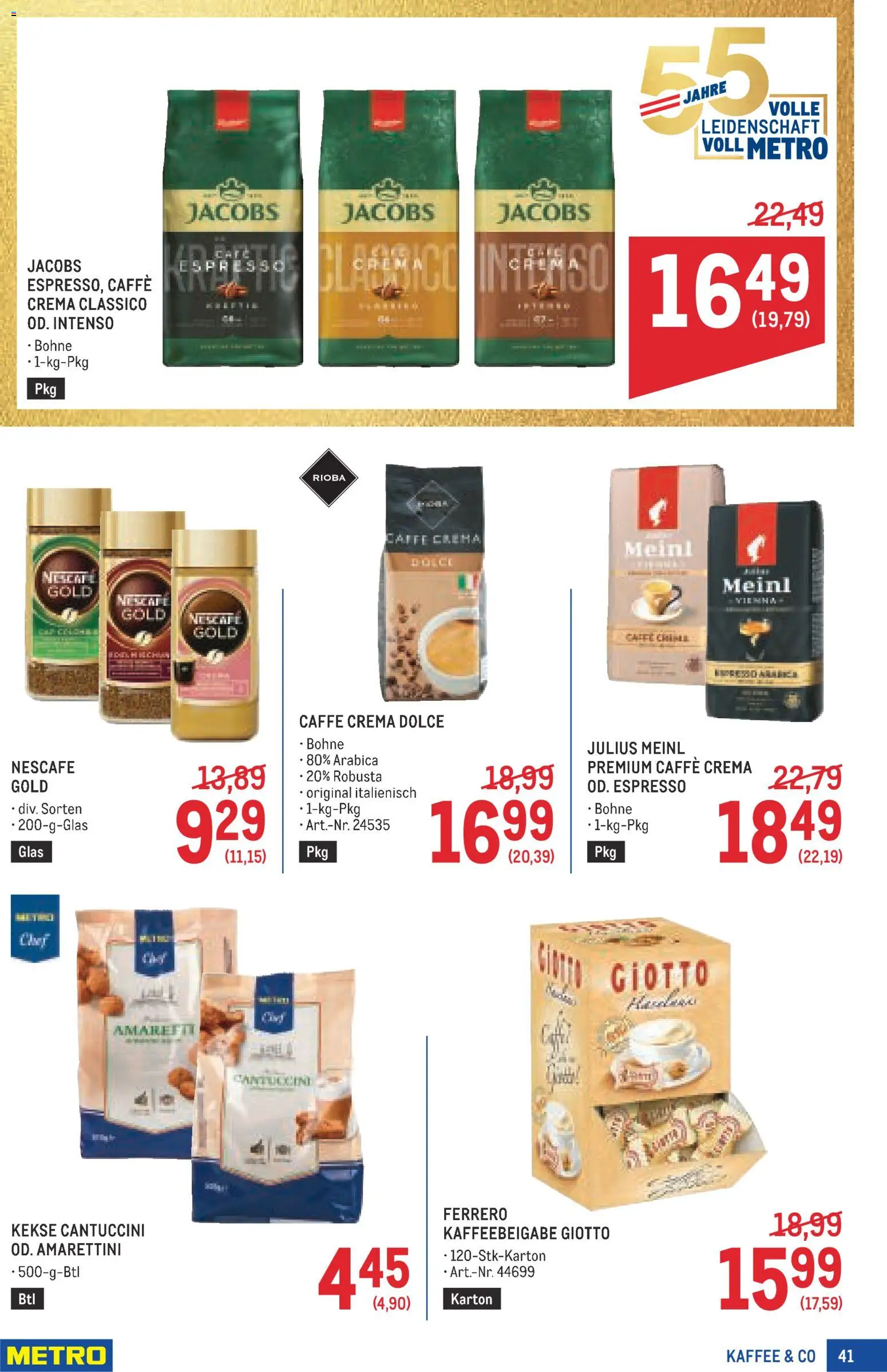 Metro angebote Profi gültig ab 11.06.2026 | Seite: 41 | Produkte: Kekse, Kaffee