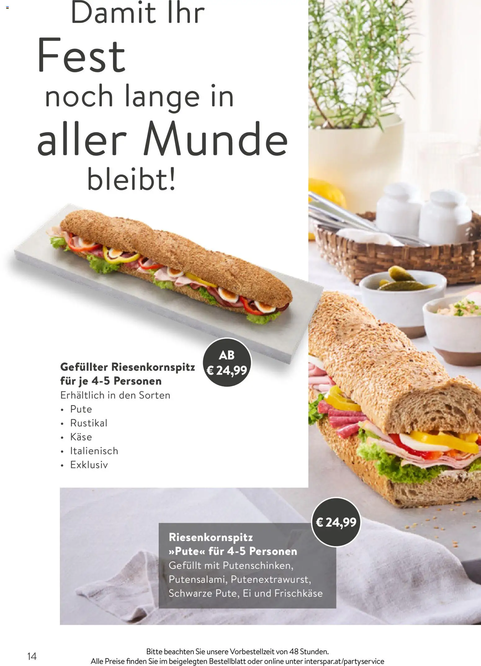Interspar Party Service gültig ab 26.01.2026 | Seite: 14 | Produkte: Käse