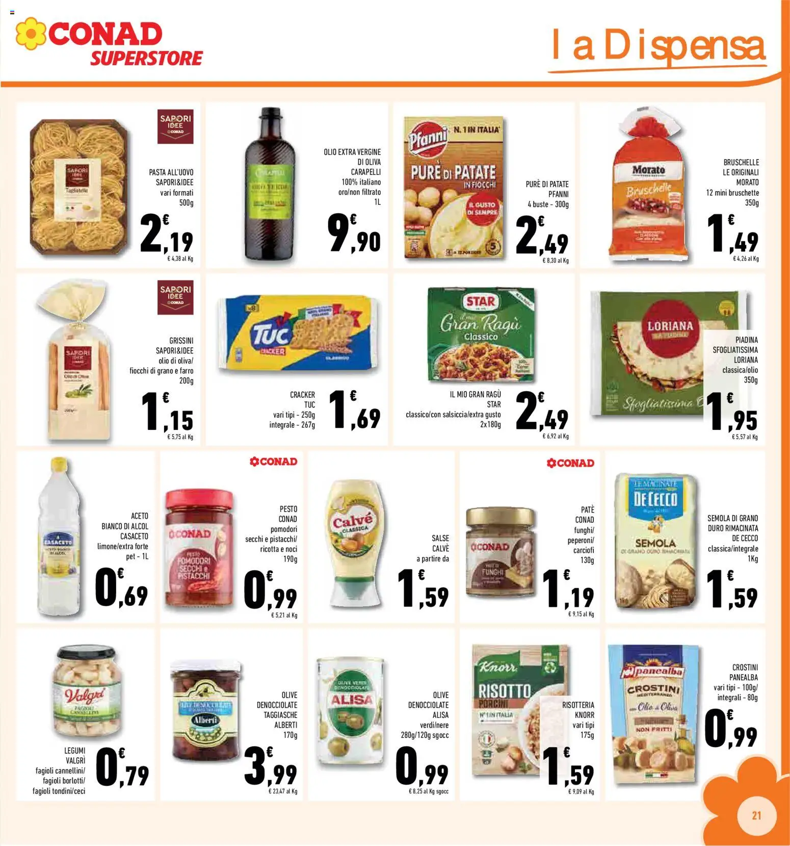 Volantino Conad del 11.03.2026 | Pagina: 21 | Prodotti: Fiocchi, Pomodori, Crackers, Ragú