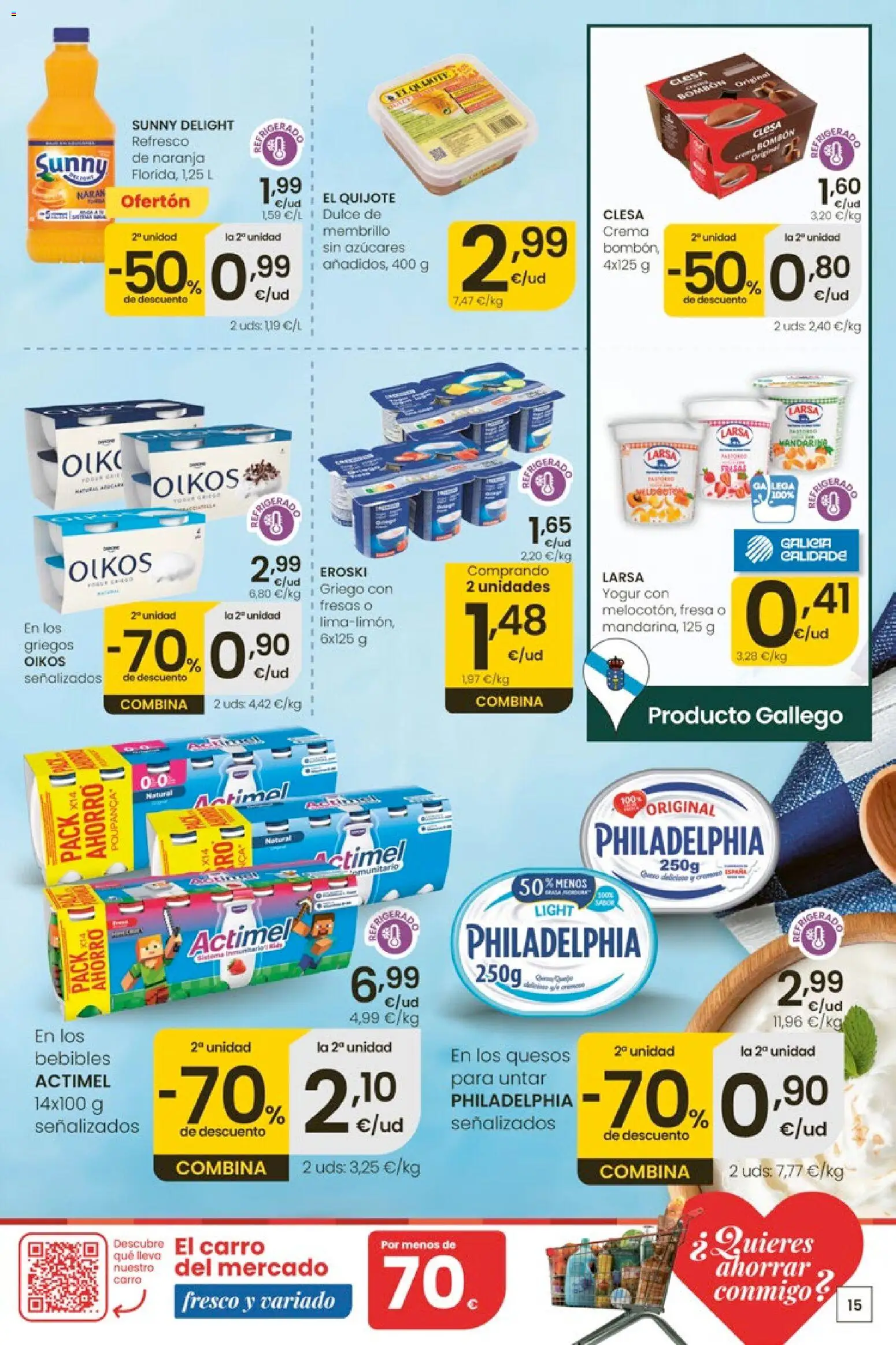 Eroski Ofertones de verano │ válido desde el 28.05.2026 | Página: 15 | Productos: Yogur, Fresas, Crema