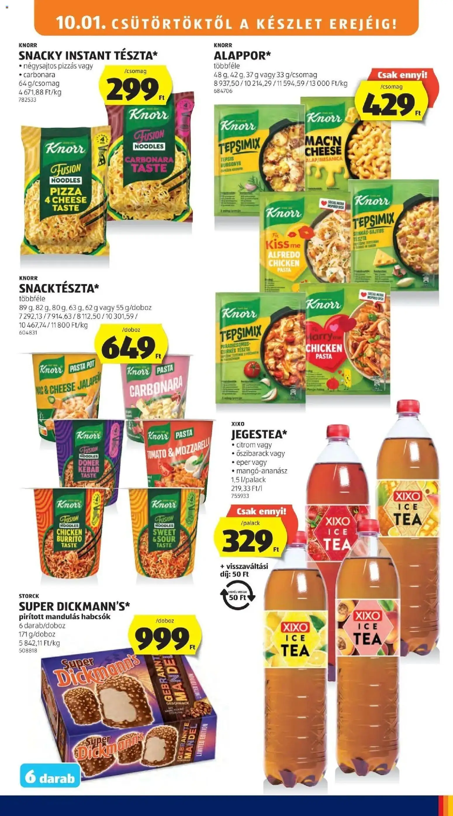 Aldi aktuális akciós újság - 2026.09.26. -tól/töl > akció, lapozható szórólap 🛍️ | Oldal: 13 | Termékek: Őszibarack, Knorr, XIXO, Tészta