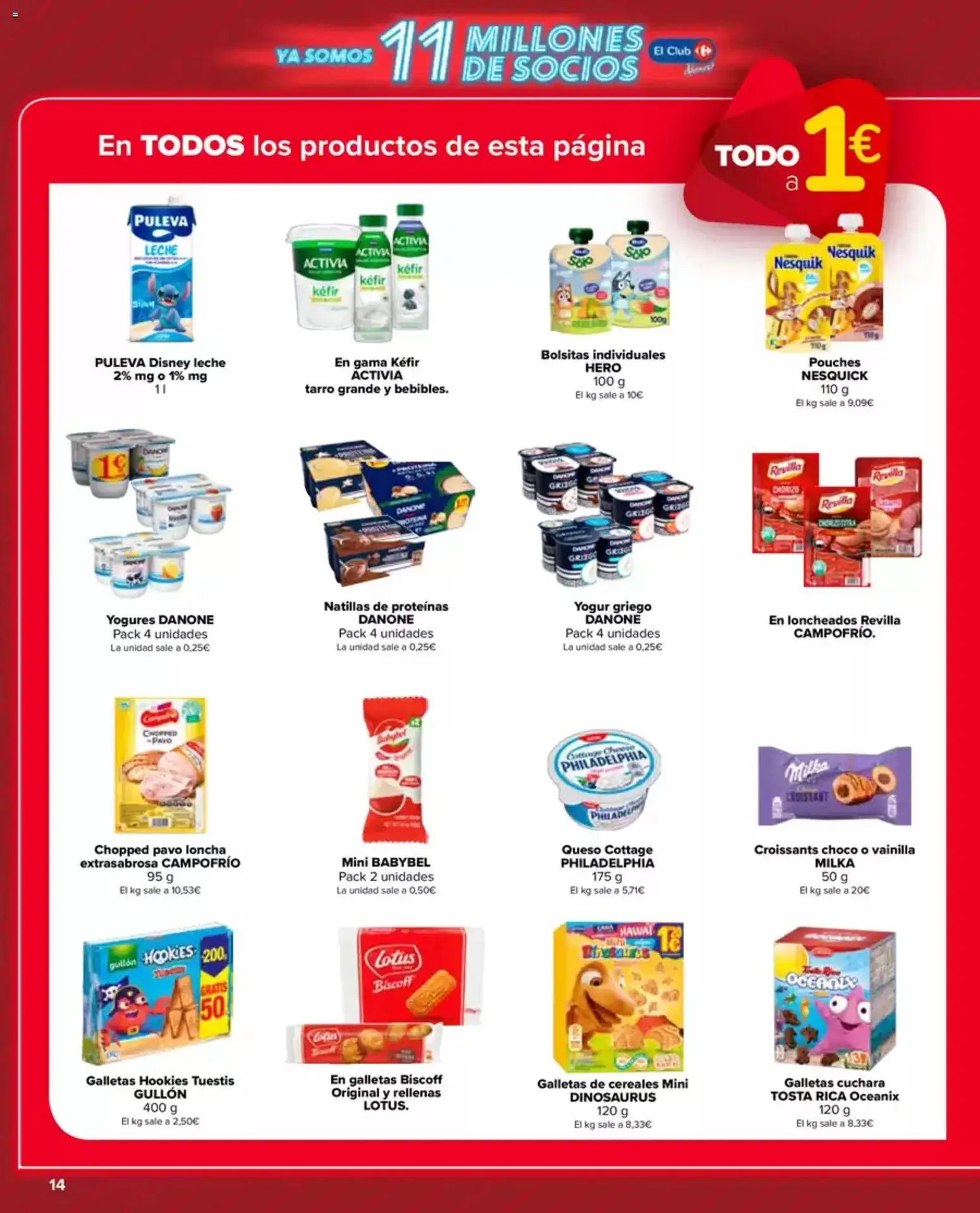 Carrefour Market folleto │ válido desde el 12.05.2026 | Página: 14 | Productos: Leche, Cereales, Galletas, Queso cottage
