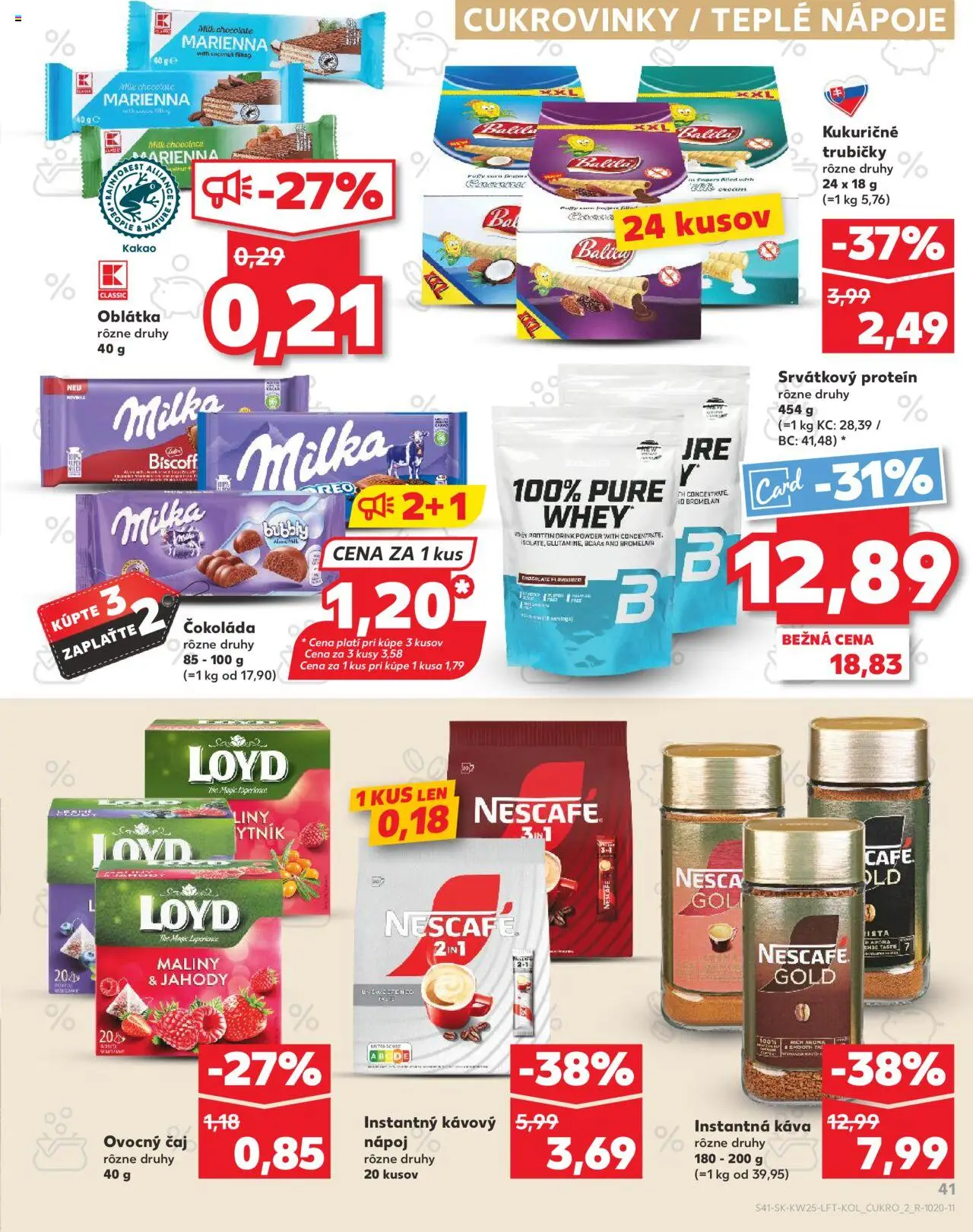 Nové Kaufland akcie – leták je platný od 19.06.2025 | Strana: 41 | Produkty: Káva, Instantná káva, Milka, Kakao