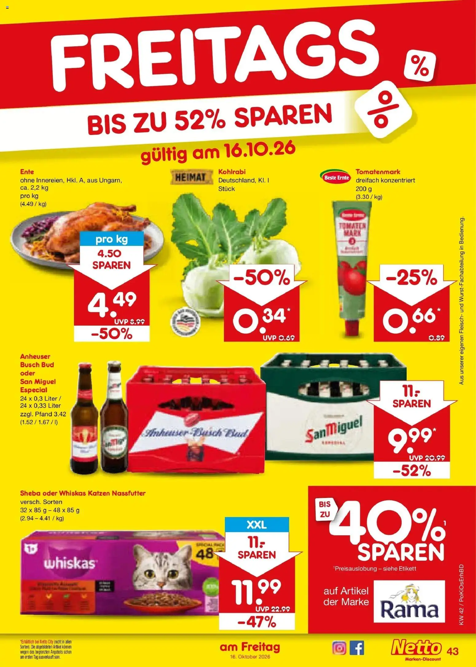 Netto Marken-Discount Prospekt Velden – gültig ab 12.10.2026 | Seite: 59 | Produkte: Sheba, Bad, Kohlrabi, Tomaten