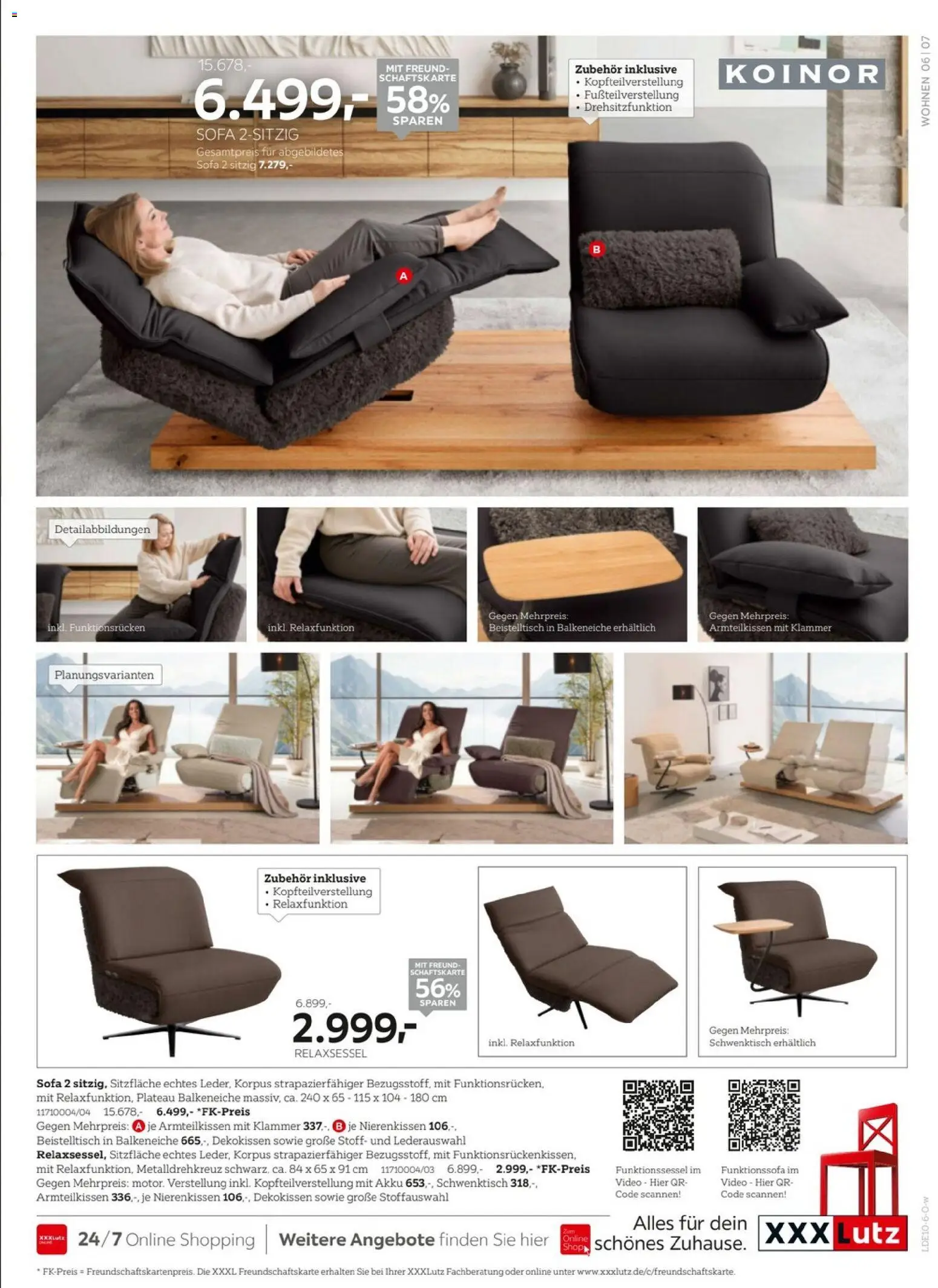XXXLutz KOINOR Spezial – gültig ab 03.10.2026 | Seite: 7 | Produkte: Relaxsessel, Beistelltisch, Sofa, Video