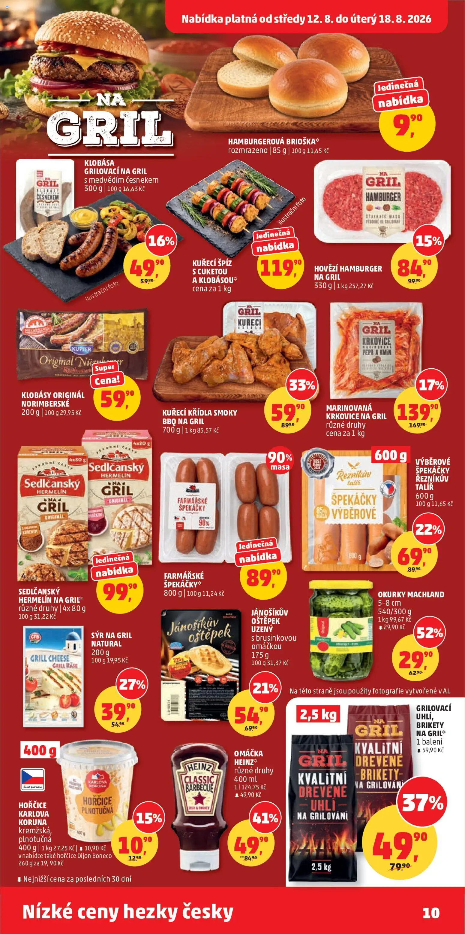Penny Market leták od 12.08.2026 | Strana: 10 | Produkty: Grilování, Klobása, Hermelín, Gril