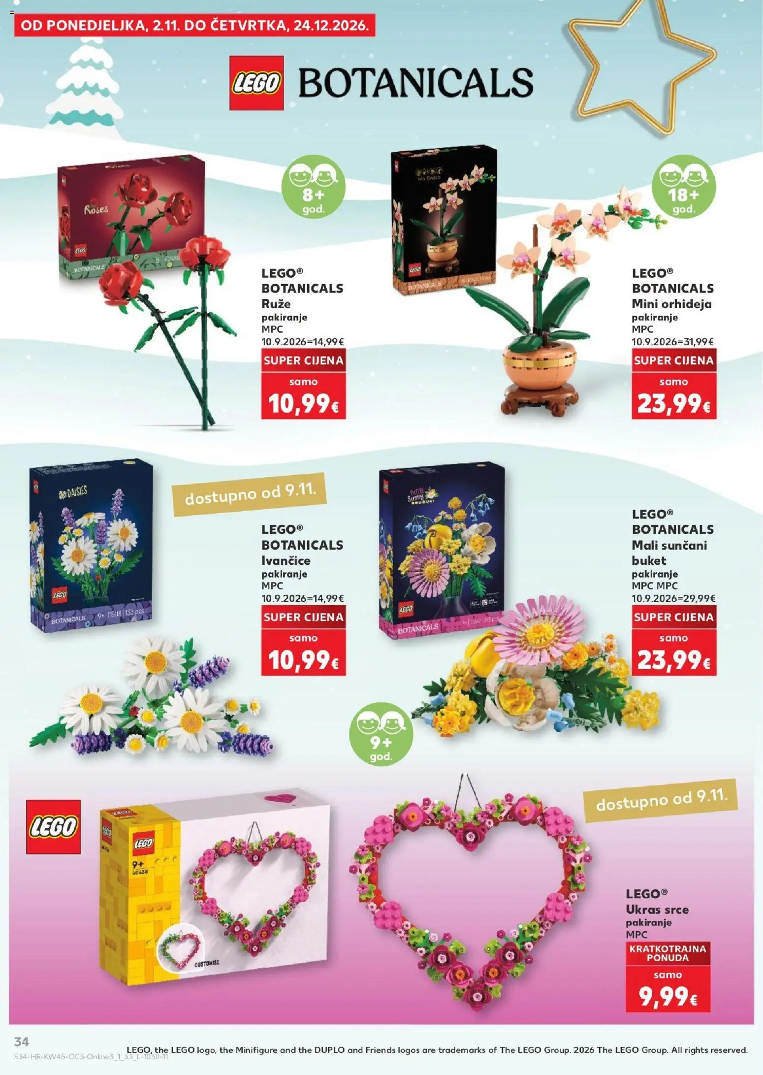 Kaufland HR akciós ujság - amely érvényes a következő dátumtól: 2026.11.02. | Oldal: 34 | Termékek: Duplo, LEGO