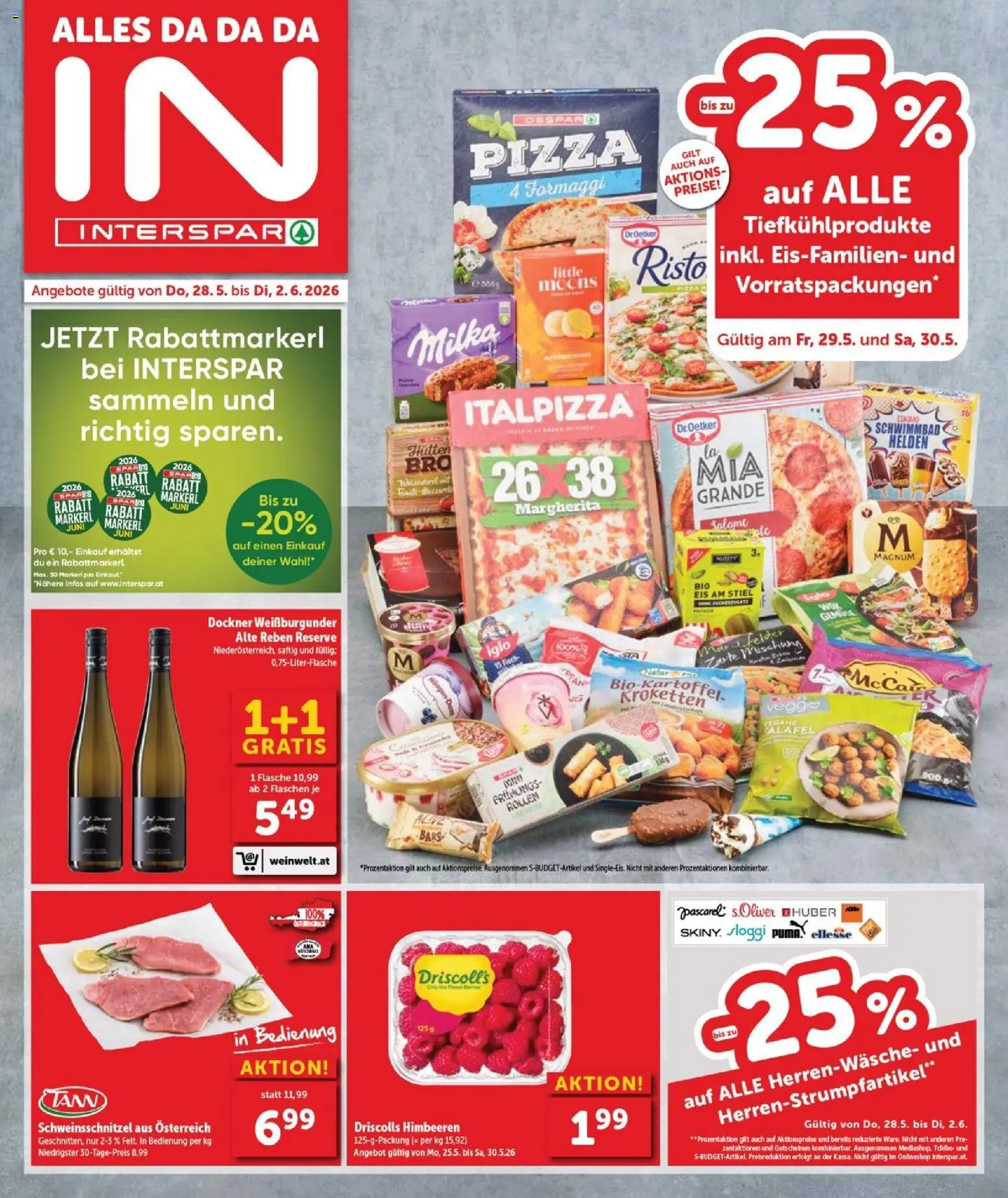 Interspar Flugblatt - Burgenland Sued gültig ab 29.05.2026 | Seite: 1 | Produkte: Eis, Salami, Pizza, Fisch