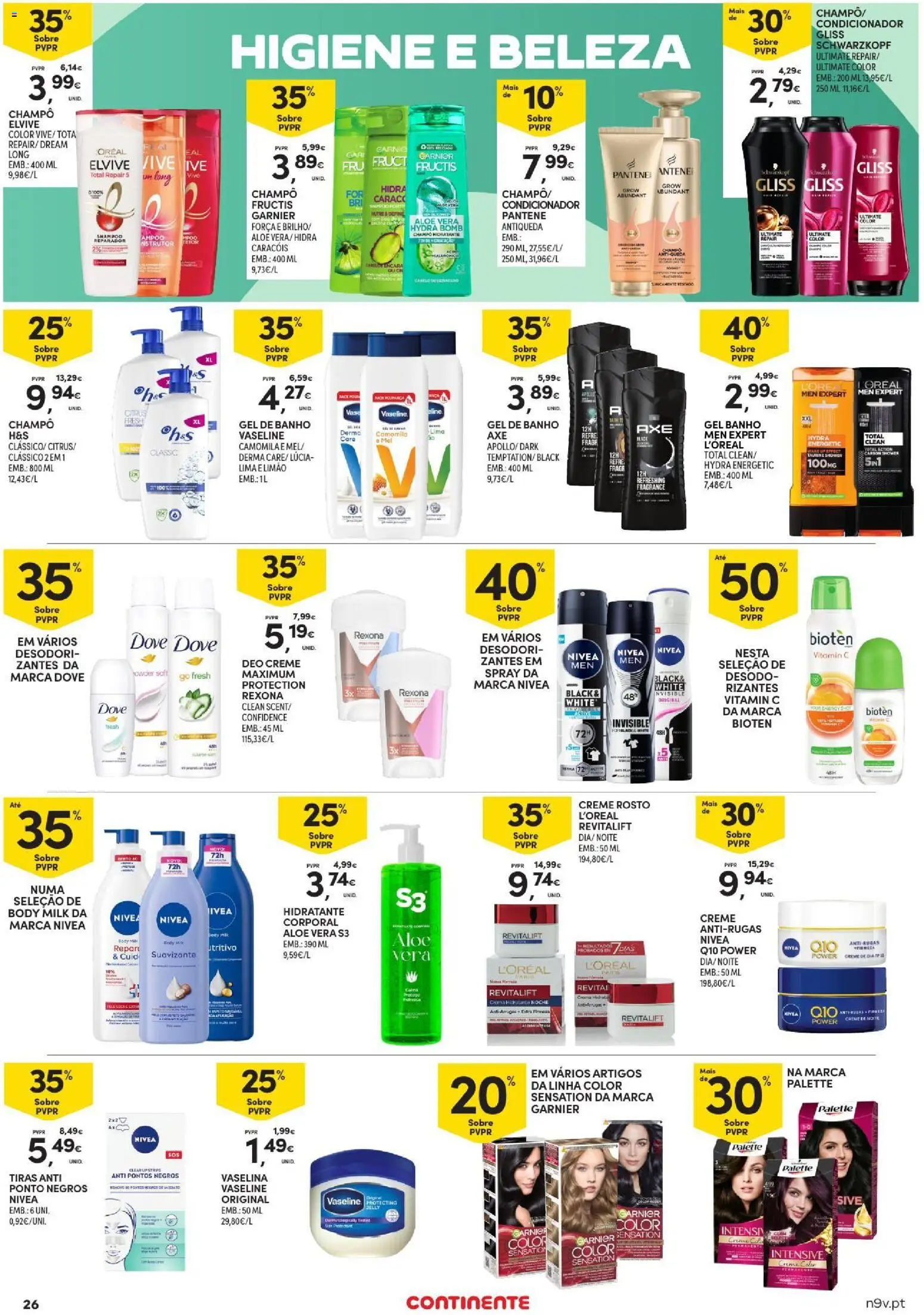 Continente folheto Açores │ válido de 15/10/2026 | Página: 26 | Produtos: Champô, Gel de banho, Banho, Lima
