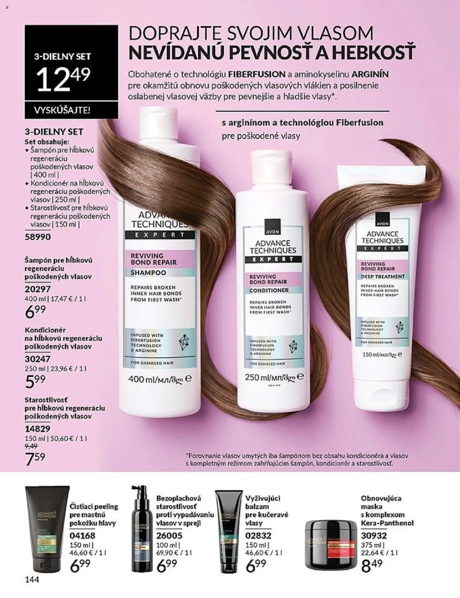 Nové Avon akcie – leták je platný od 01.06.2026 | Strana: 144 | Produkty: Šampón, Kondicionér, Maska, Peeling