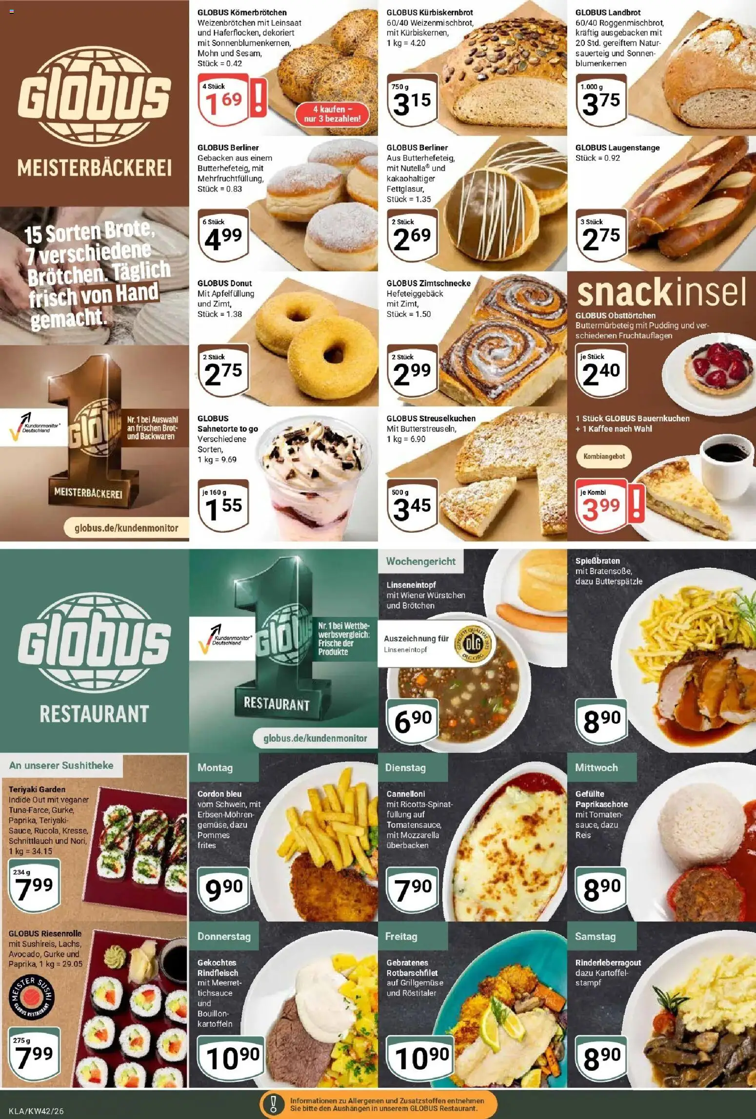 Globus Prospekt Kaiserslautern (ab 12.10.2026) » Angebote online | Seite: 8 | Produkte: Pudding, Brot, Reis, Rindfleisch