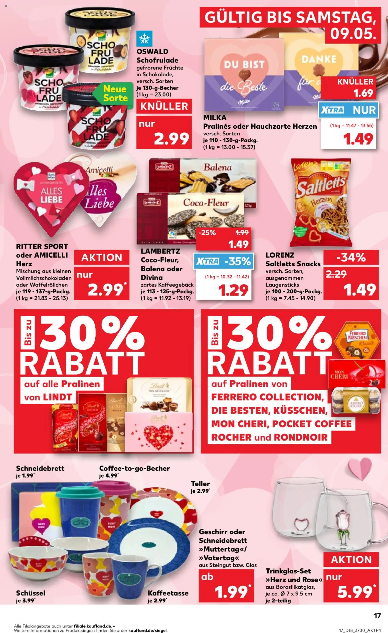 Kaufland Prospekt Rostock	 – gültig ab 30.04.2026 | Seite: 17 | Produkte: Ritter sport, Milka, Lindt