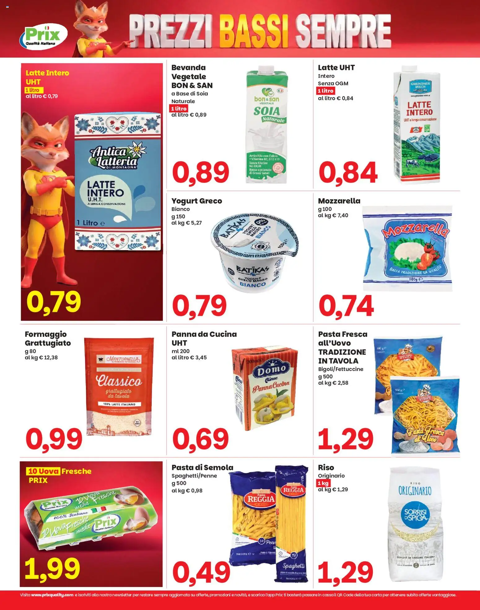 Volantino Prix del 08/09/2026 | Pagina: 6 | Prodotti: Yogurt greco, Yogurt, Panna, Latte intero