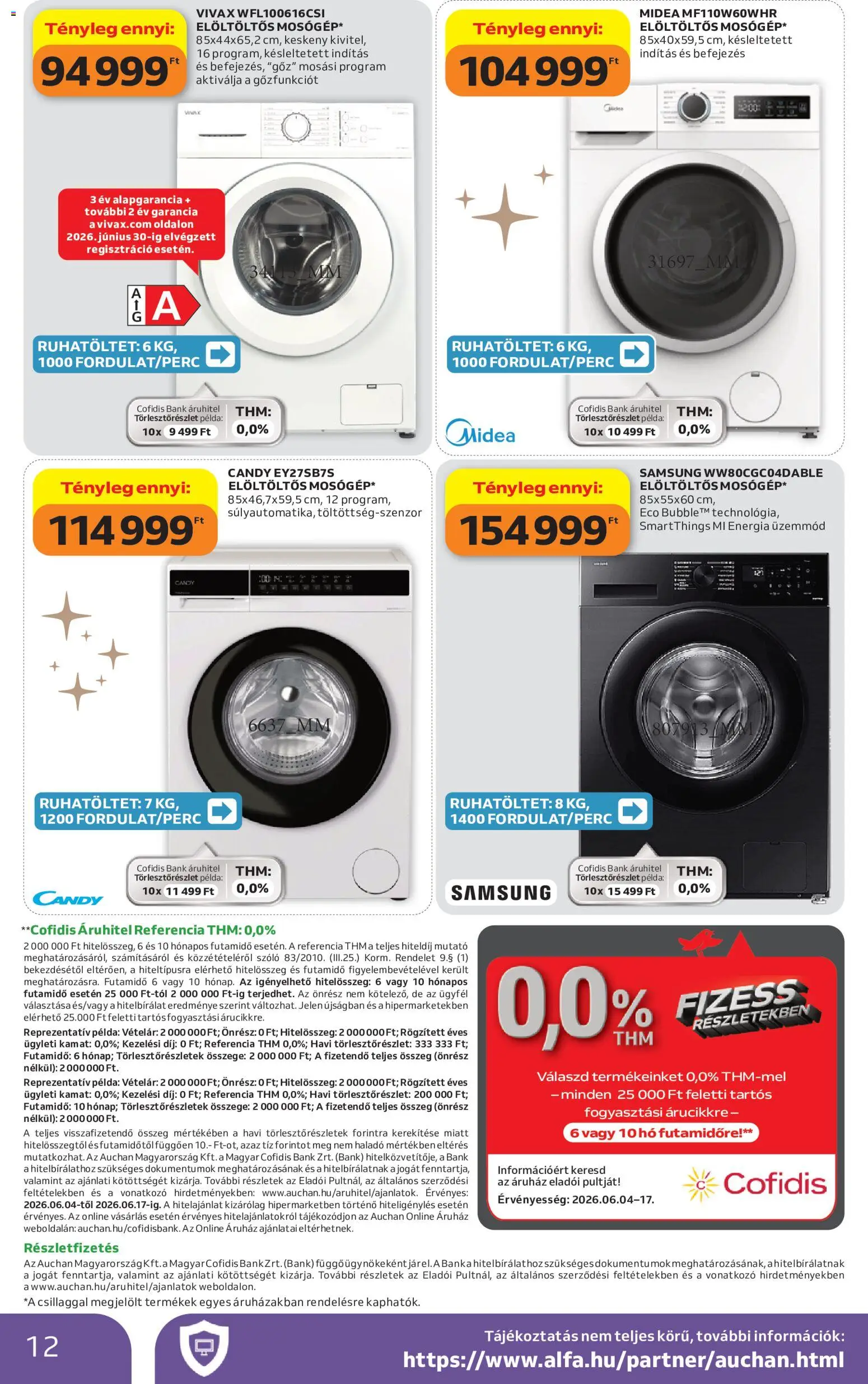 Auchan akciós ujság - amely érvényes a következő dátumtól: 04.06.2026 | Oldal: 12 | Termékek: Szőlő, Samsung