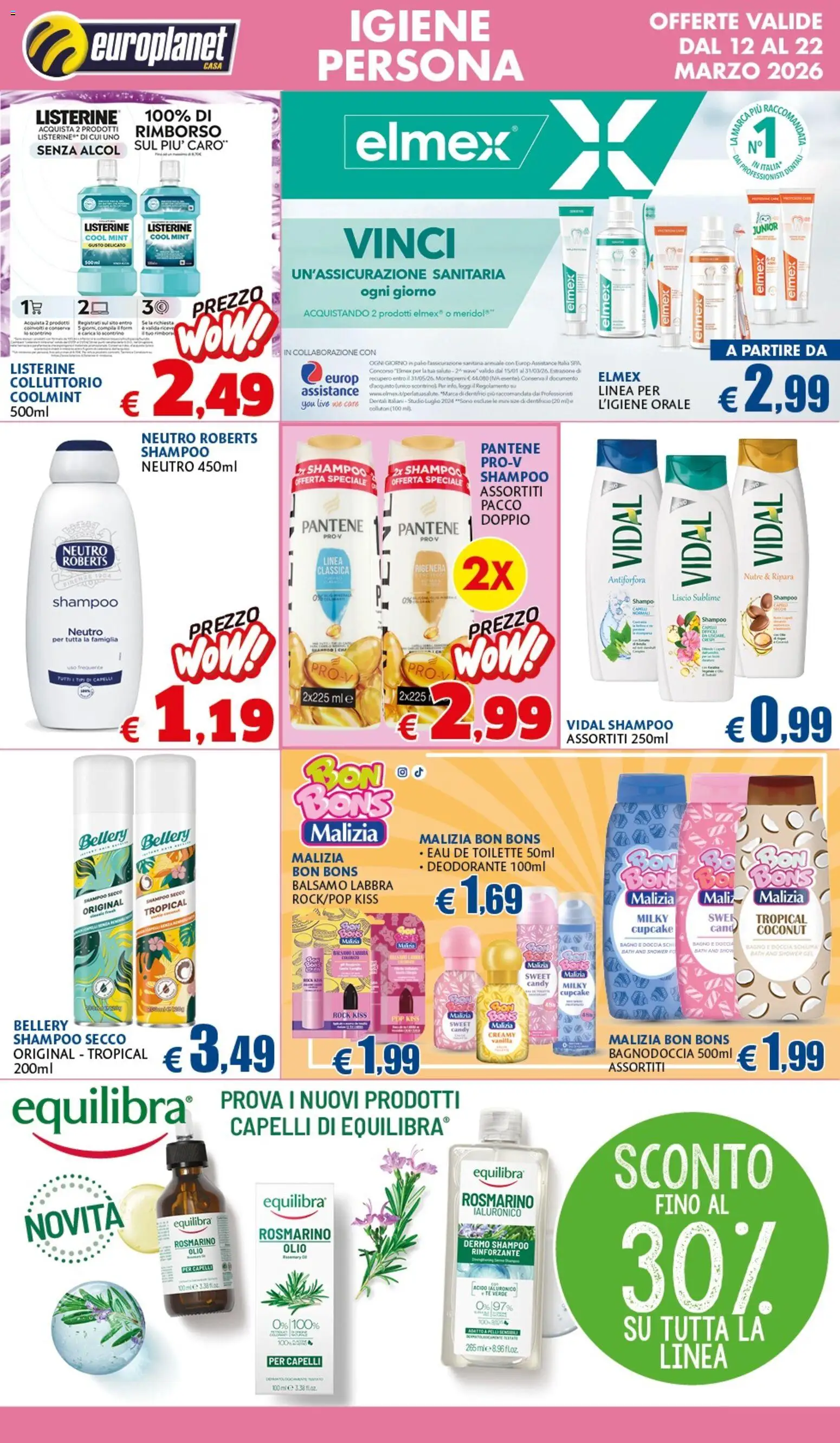 Volantino Europlanet Casa del 12.03.2026 | Pagina: 2 | Prodotti: Shampoo, Balsamo, Deodorante, Tè