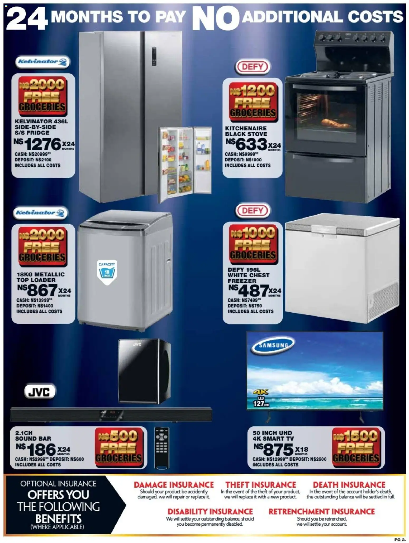 New Lewis Stores catalogue – valid from 11.05.2026 | Page: 3 | Products: Freezer, Stove, TV, Fridge