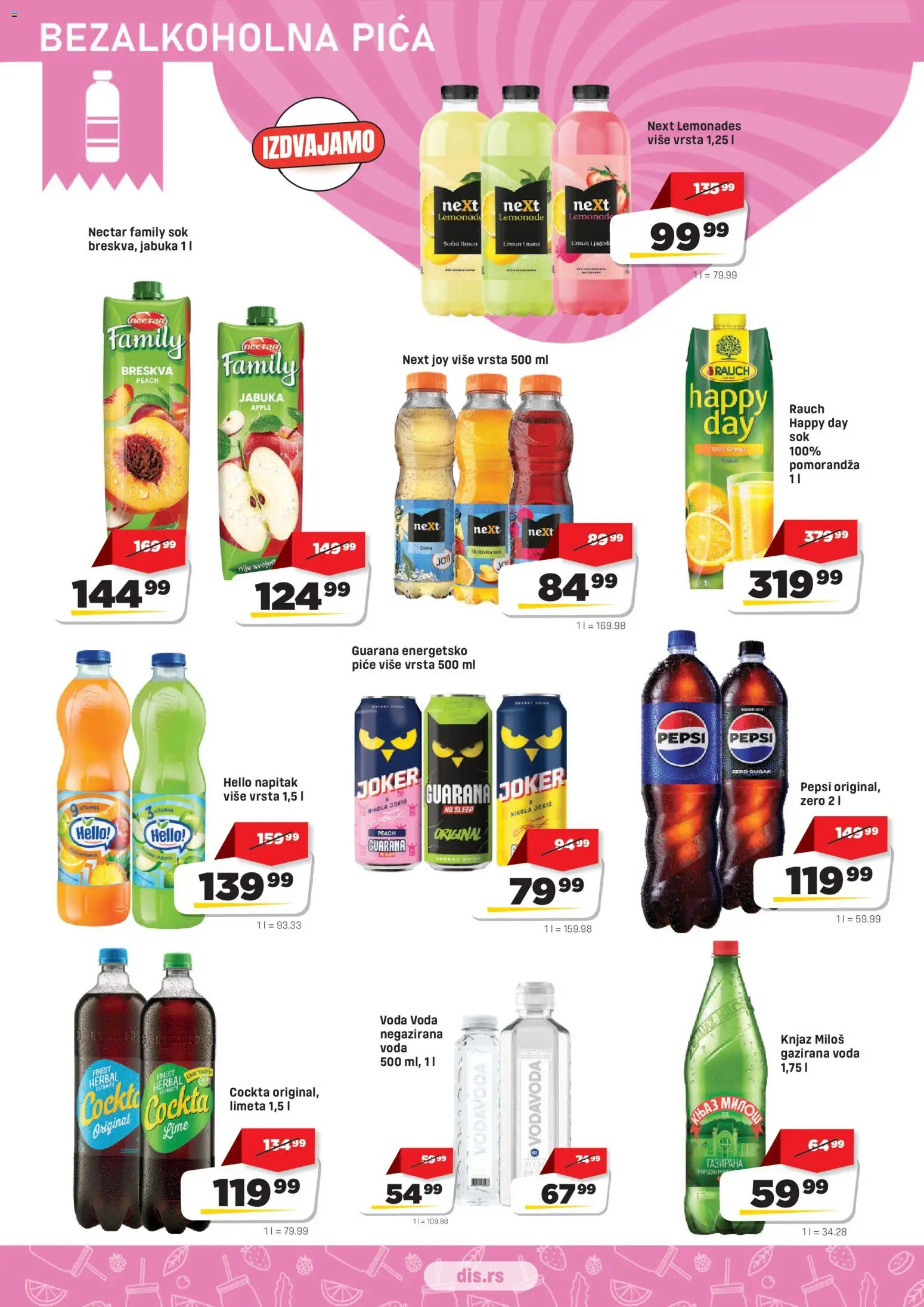 Super DIS katalog - važi od 01.09.2026 | Strana: 10 | Proizvode: Negazirana voda, Piće, Sok, Pepsi