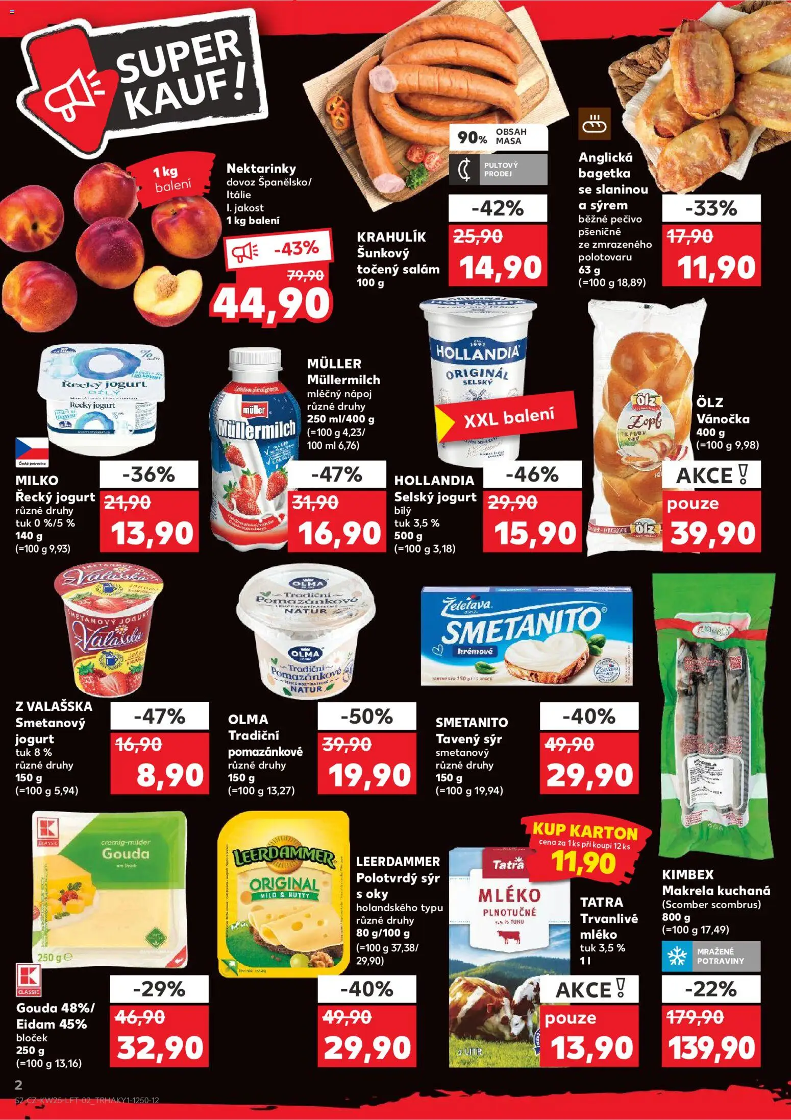 Kaufland leták - Liberec od 17.06.2026 | Strana: 2 | Produkty: Sýr, Eidam, Točený salám, Potraviny