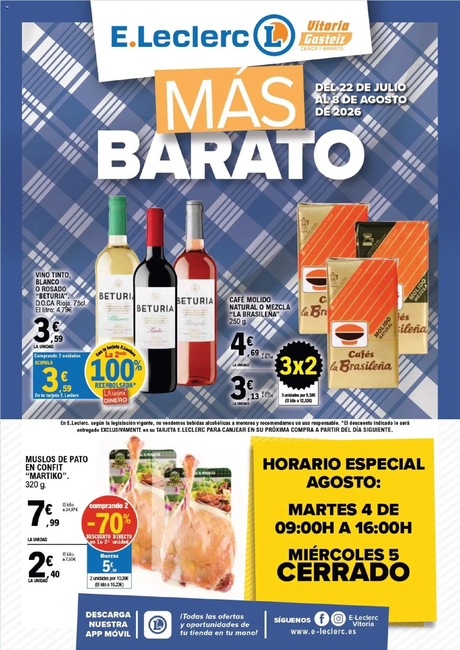 E.Leclerc Viktoria - Gasteiz │ válido desde el 22/07/2026 | Página: 1 | Productos: Café, Vino, Café molido