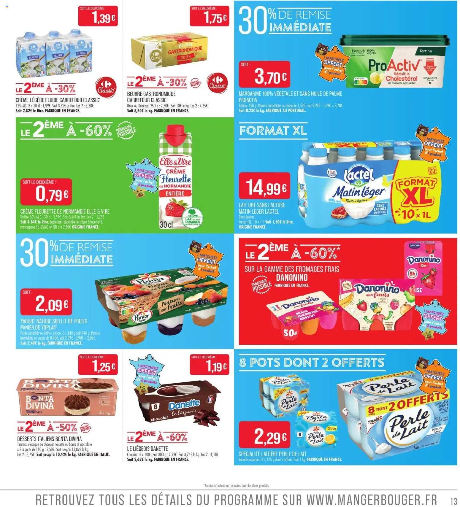 {H1} | Page: 13 | Produits: Yaourt nature, Perle de lait, Huile, Beurre gastronomique