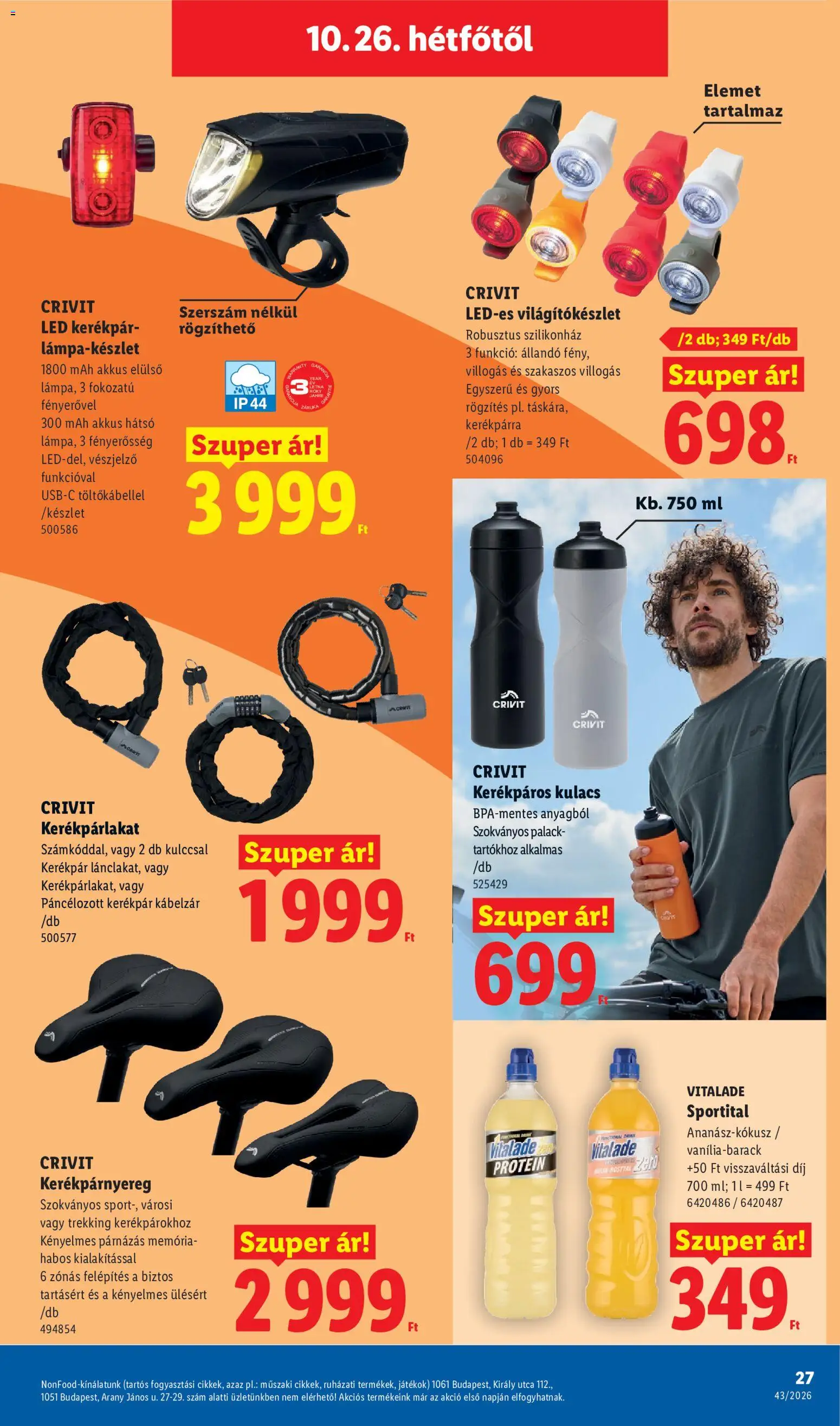 Lidl akciós ujság - amely érvényes a következő dátumtól: 2026.10.22. | Oldal: 27 | Termékek: Játékok, Crivit, Protein, LED