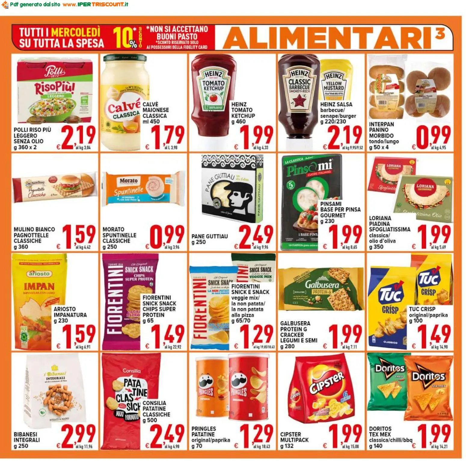 Volantino Ipertriscount del 12/08/2026 | Pagina: 3 | Prodotti: Pane, Olio, Piadina, Olio d'oliva