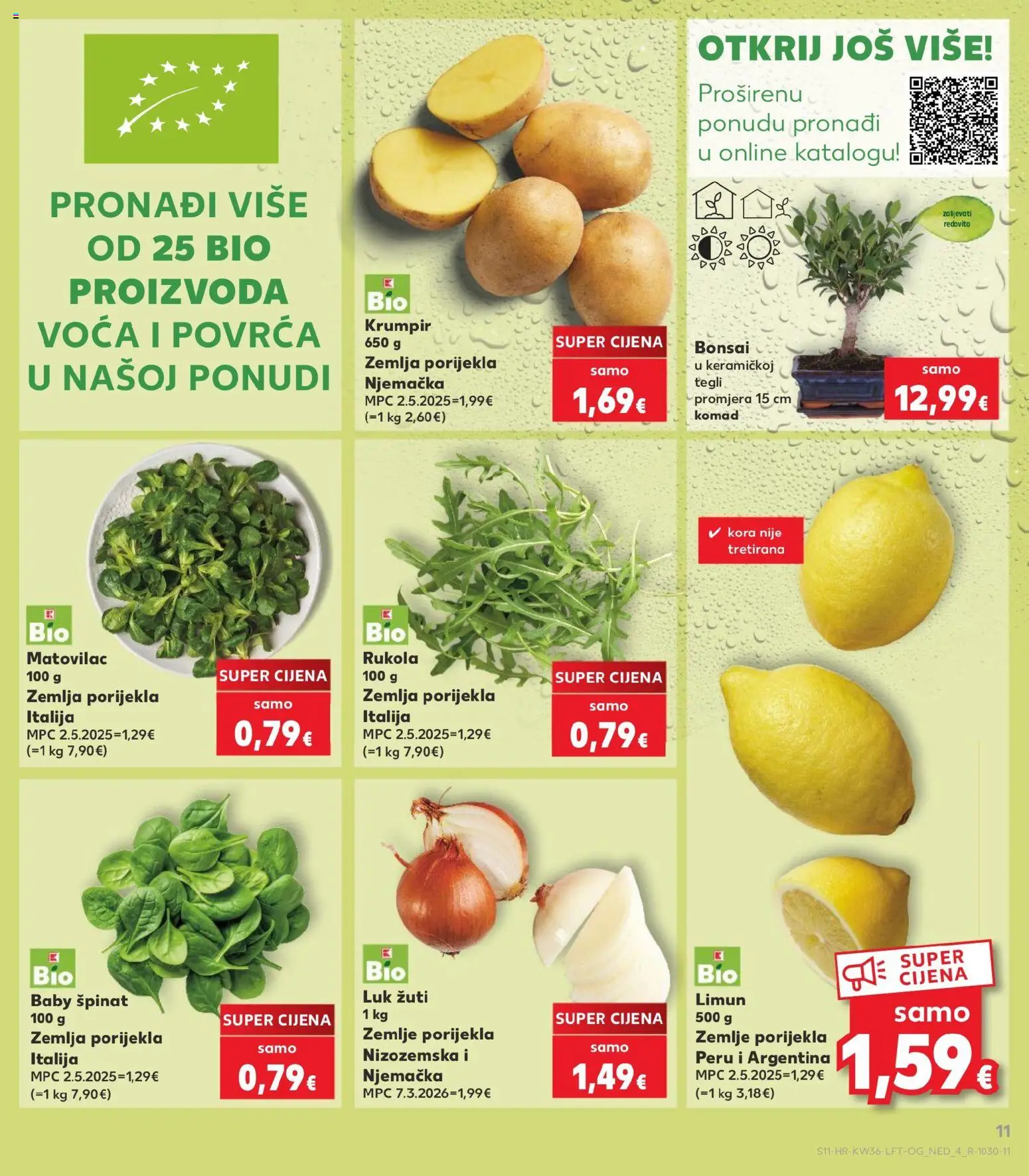 Kaufland katalog | vrijedi od 02.09.2026 | Stranica: 11 | Proizvodi: Špinat, Zemlja, Rukola, Krumpir