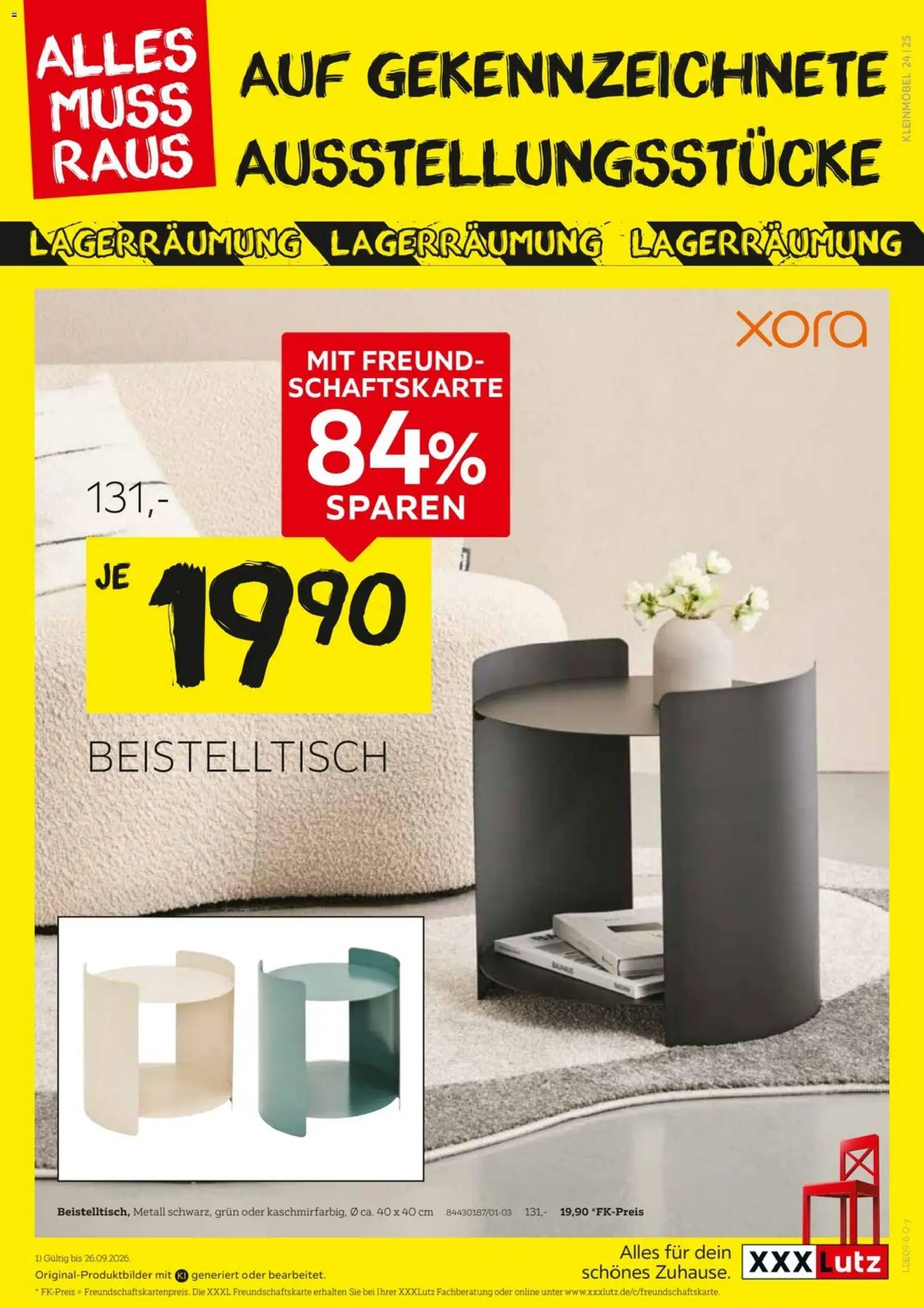 XXXLutz Größte Lagerräumung – gültig ab 12.09.2026 | Seite: 25 | Produkte: Beistelltisch