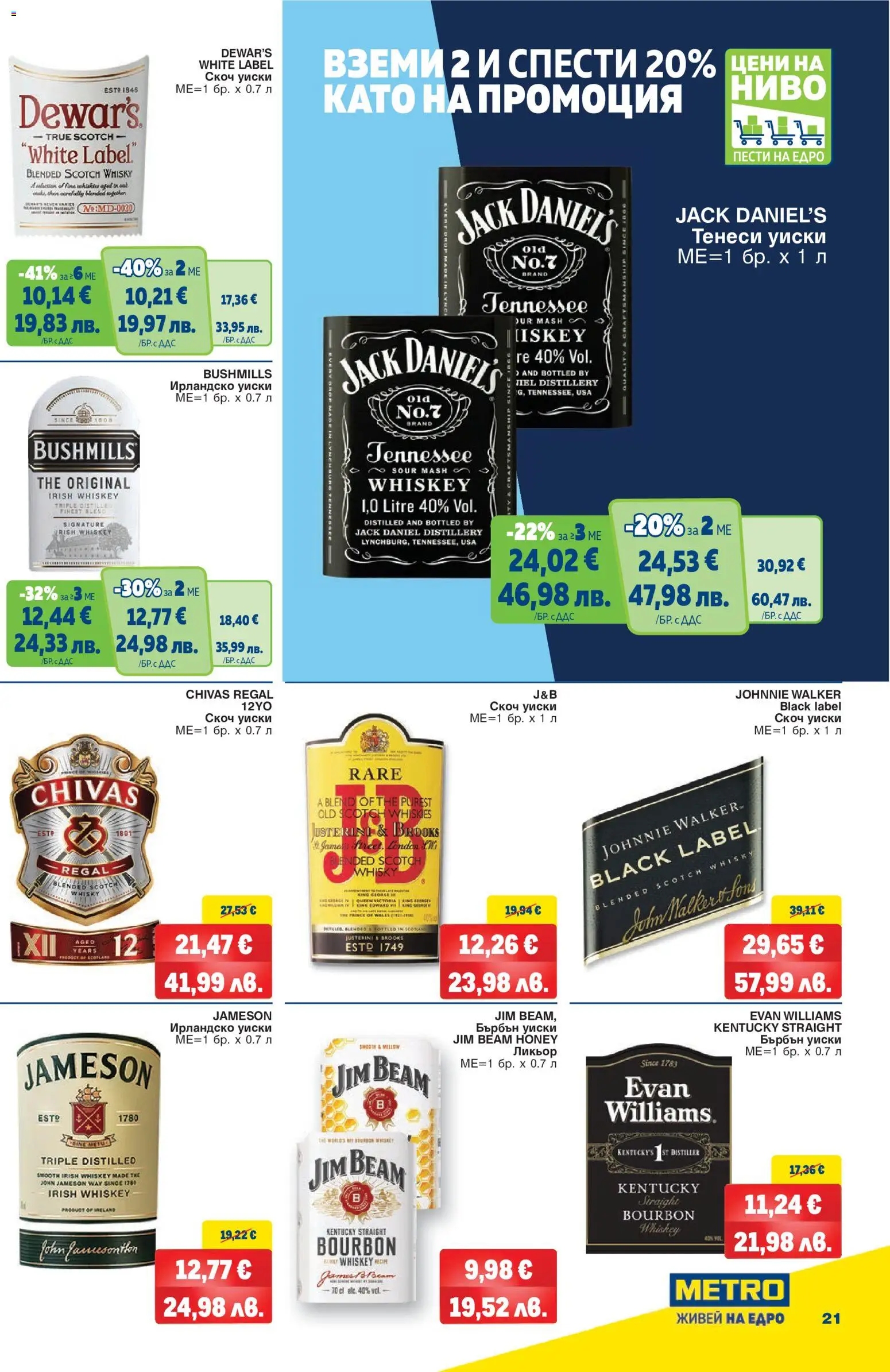 {H1} | Страница: 21 | Продукти: Бърбън, Скоч уиски, Ирландско уиски, Jim Beam Honey