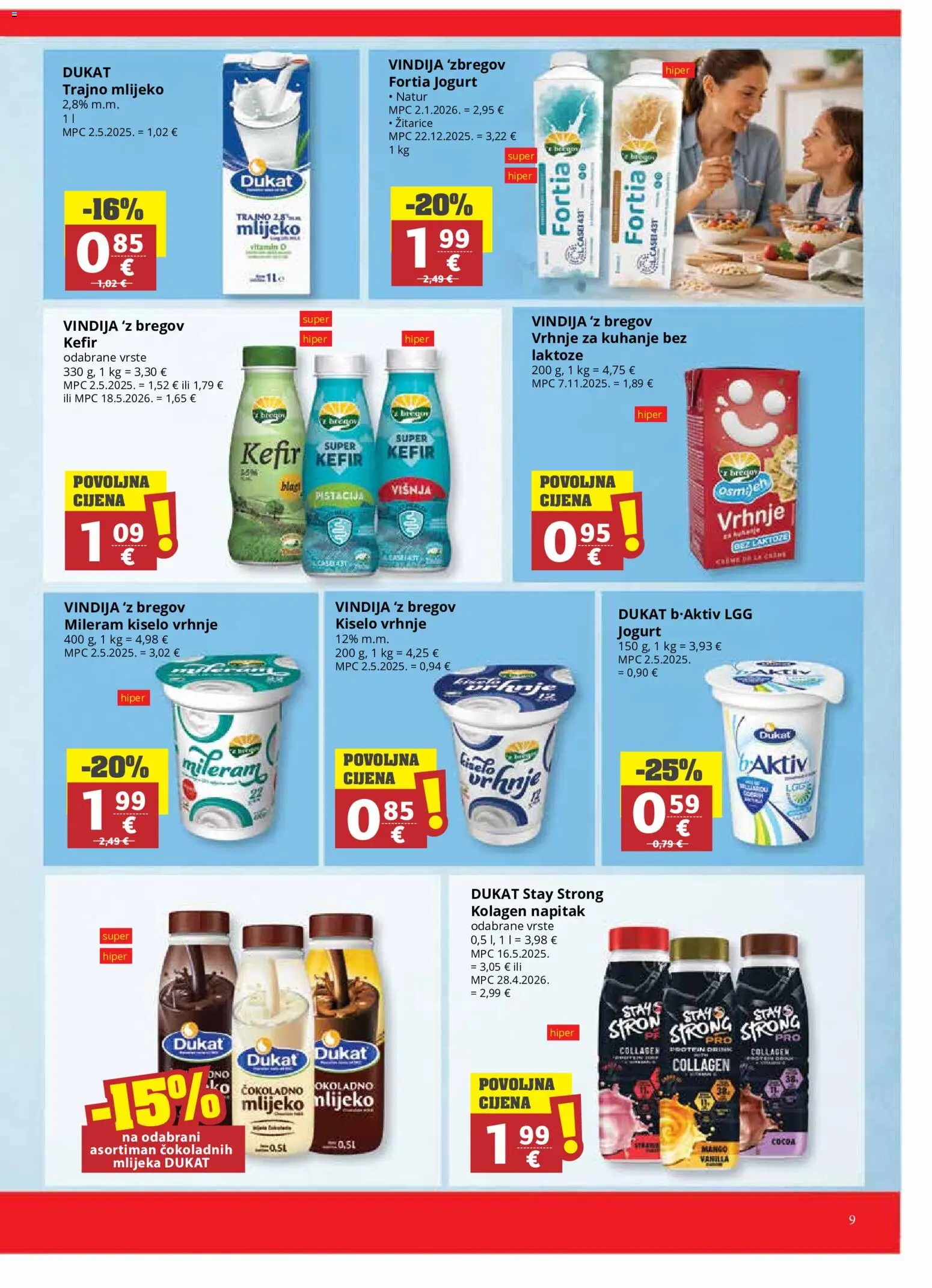 Ribola katalog | vrijedi od 06.08.2026 | Stranica: 9 | Proizvodi: Jogurt, Žitarice, Kefir, Mileram
