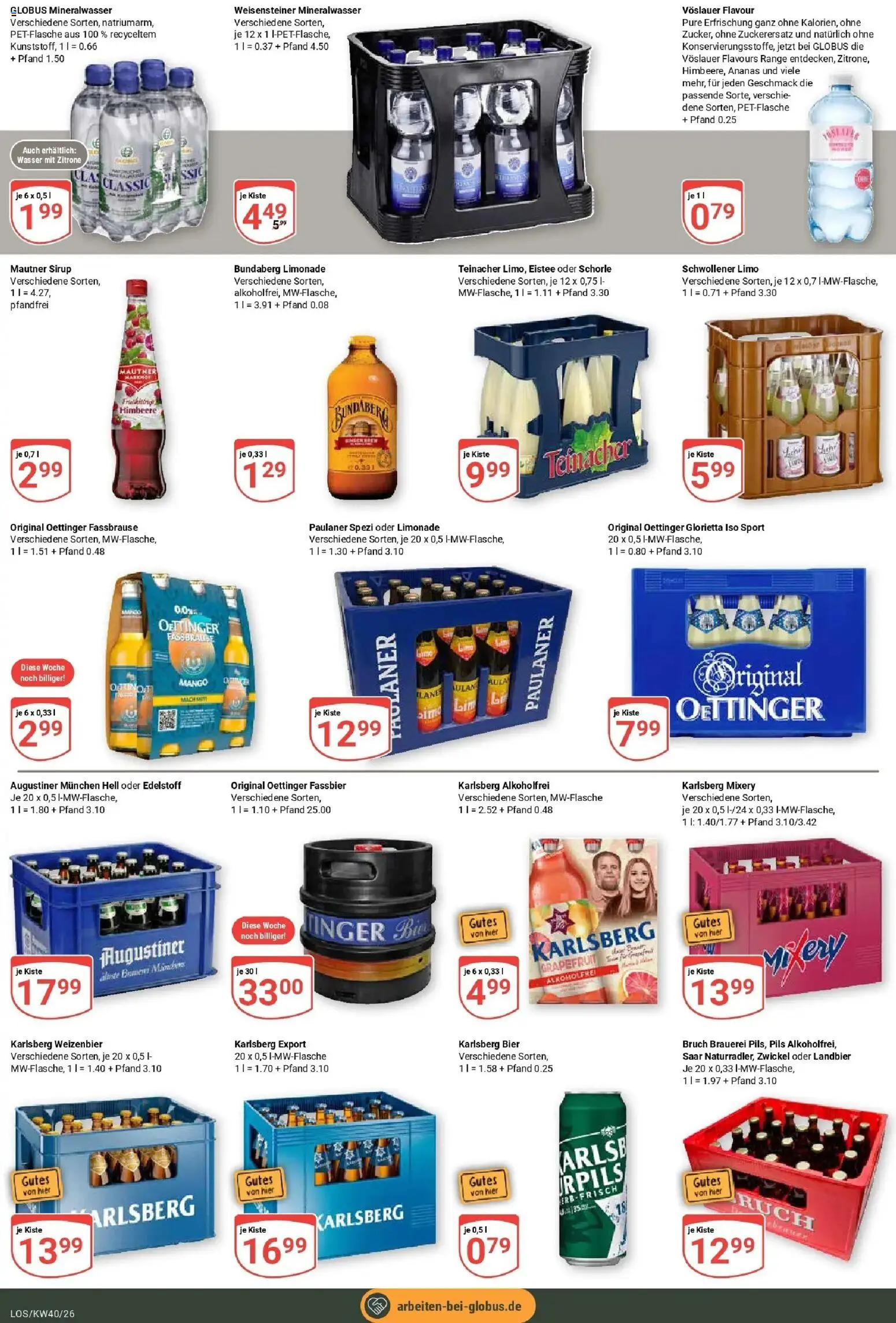 Globus Prospekt Losheim Am See – gültig ab 28.09.2026 | Seite: 20 | Produkte: Carlsberg, Grapefruit, Wasser, Mixery