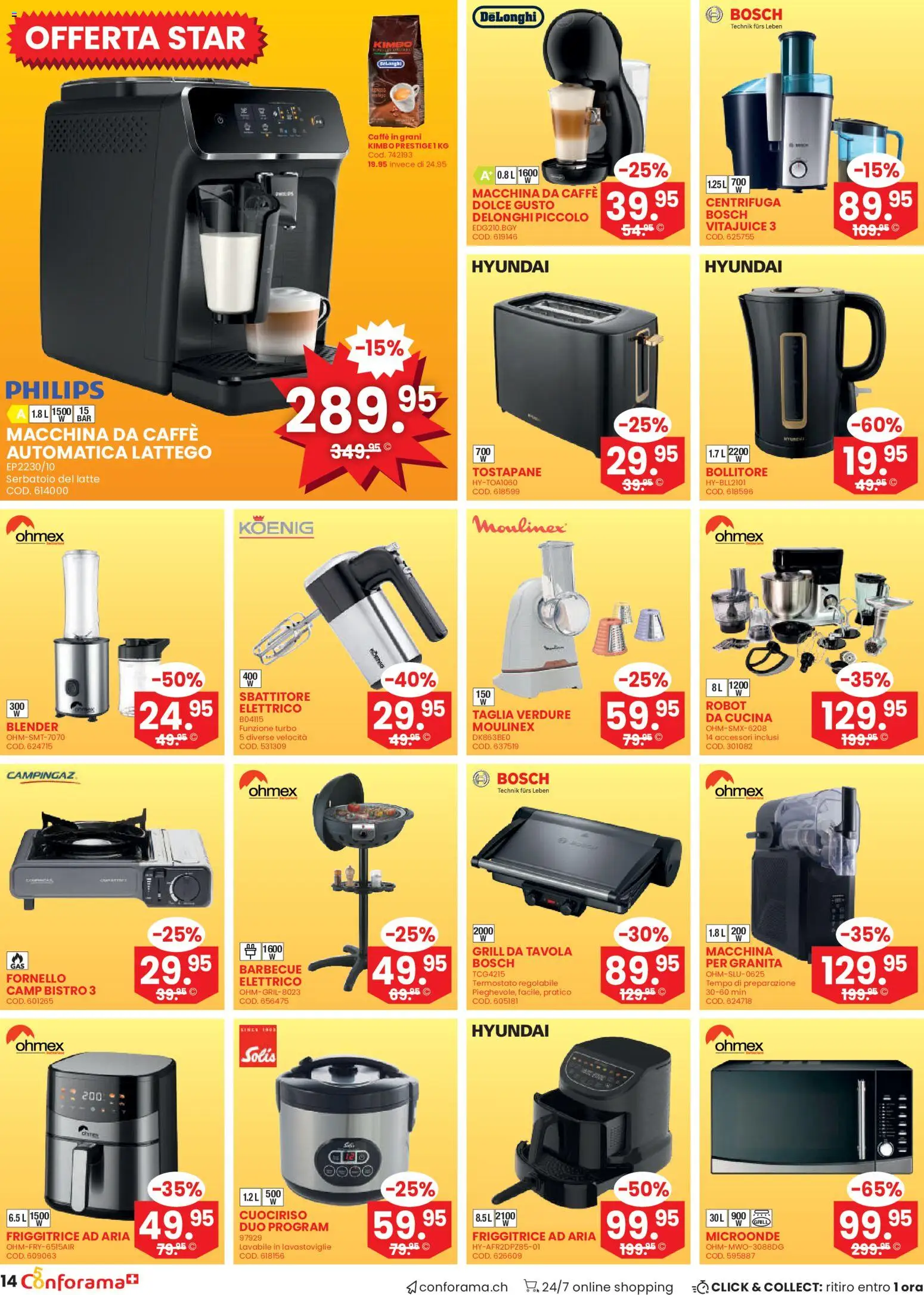 Conforama aktionen IT – gültig ab 22.07.2026 | Seite: 14 | Produkte: Grill, Bosch, Philips